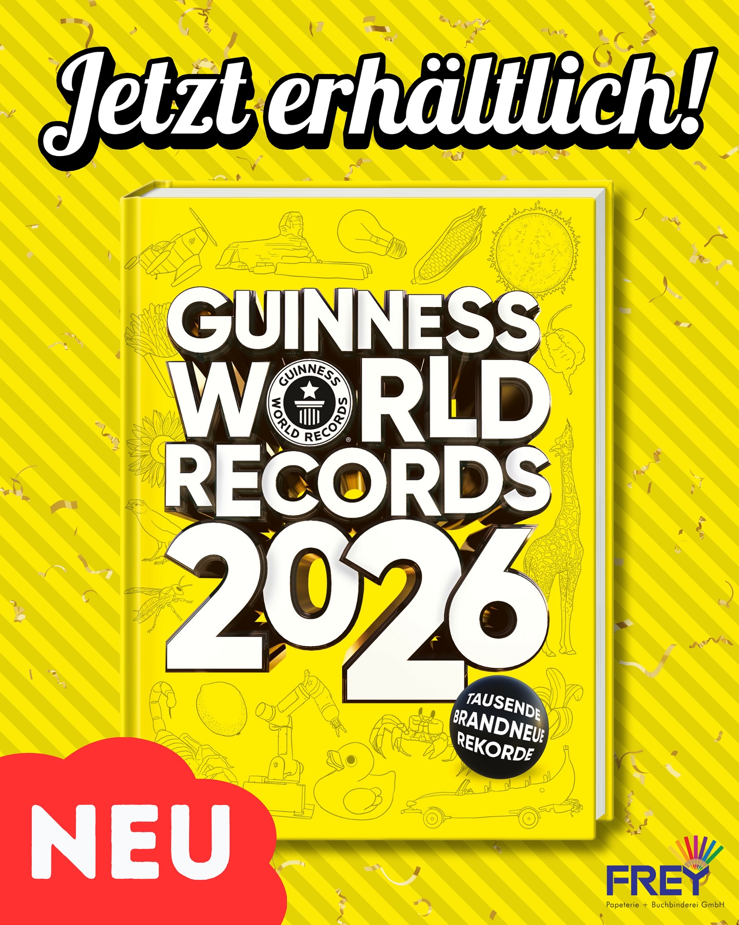 Da werden doch Kindheitserinnerungen wach😎 Das neue #guinnessbuchderrekorde ist ab sofort wieder bei uns erhältlich🤩 Perfekte Unterhaltung für ein verregnetes Wochenende😉🌧️
#freypapeterie #dagmersellen #bücher