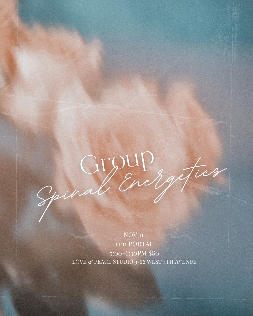 VANCOUVER: Join us for a sacred evening of deep nervous system healing and soul remembrance on the 11/11 Portal 🌹
The 11/11 Portal opens a powerful doorway. A moment where time feels thin, the veil between worlds softens, and energy and manifestations flow more effortlessly.
Join Spinal Energetics practitioners Jade Chung and Nomo Akisawa in an intimate group Spinal Energetics session.
Spinal Energetics is a transformative somatic modality that supports deep nervous system healing and release, while awakening and opening your energetic body.
On this special portal day, allow us to bring you into a sacred ceremony where you will viscerally shift any stagnant and stuck energy in your system, and open your nervous system to the deep, genuine connection, presence, peace, love, and harmony you crave to feel.
It’s going to be a powerful one.
$80. 11 Nov 5-6:30pm
Love & Peace Studio, Kitsilano
Only 8 spots. Filling already.
Comment “11/11” for the signup link 🪽