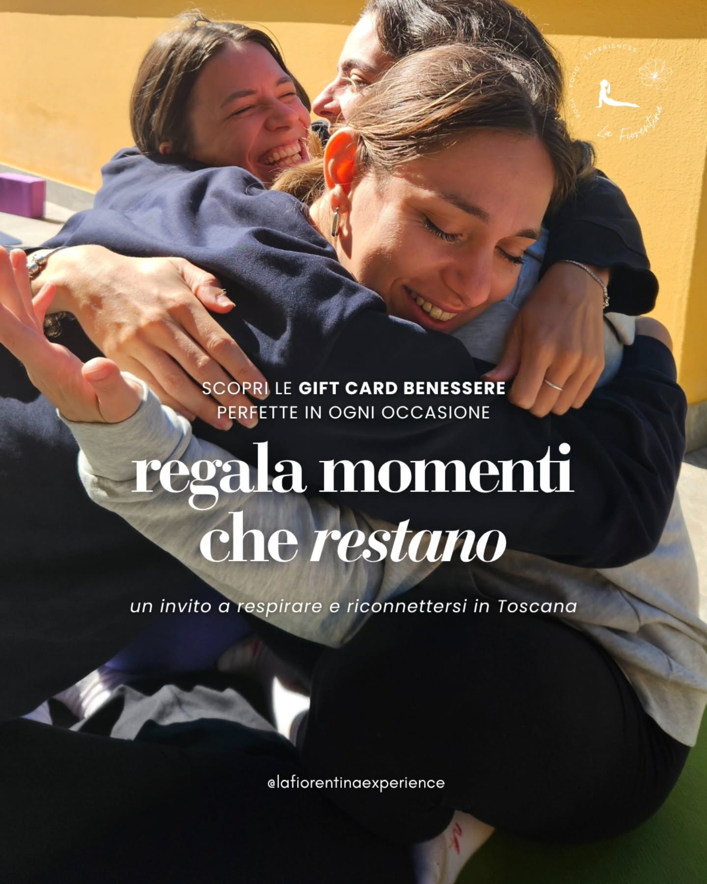 🫂✨️ Il regalo più prezioso?
Tempo, equilibrio e presenza
🌸 Regala esperienze indimenticabili,
perfette per rendere ogni occasione speciale
da vivere da soli o insieme a chi ami
💌 Valide 12 mesi, digitali o stampabili
🥰 Scopri le gift card al link in bio
Ti aspetto in Toscana, Ele 🤍
#GiftCardBenessere #EsperienzeToscana #SlowLiving #RegaloEtico #MomentiIndimenticabili