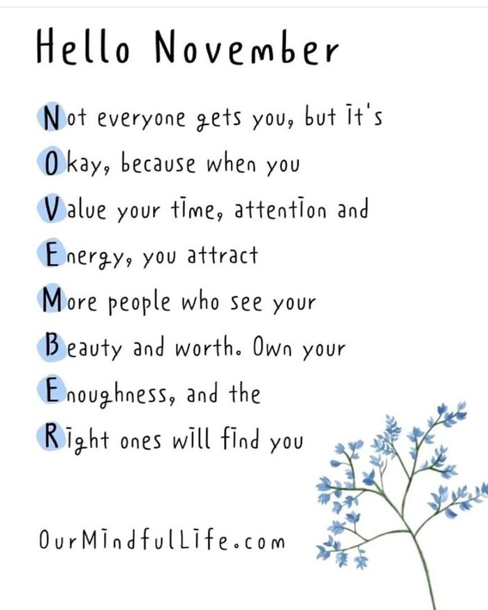 Hello November. 🍂🍁
“It’s okay to be scared. Being scared means you’re about to do something really, really brave.” – Mandy Hale