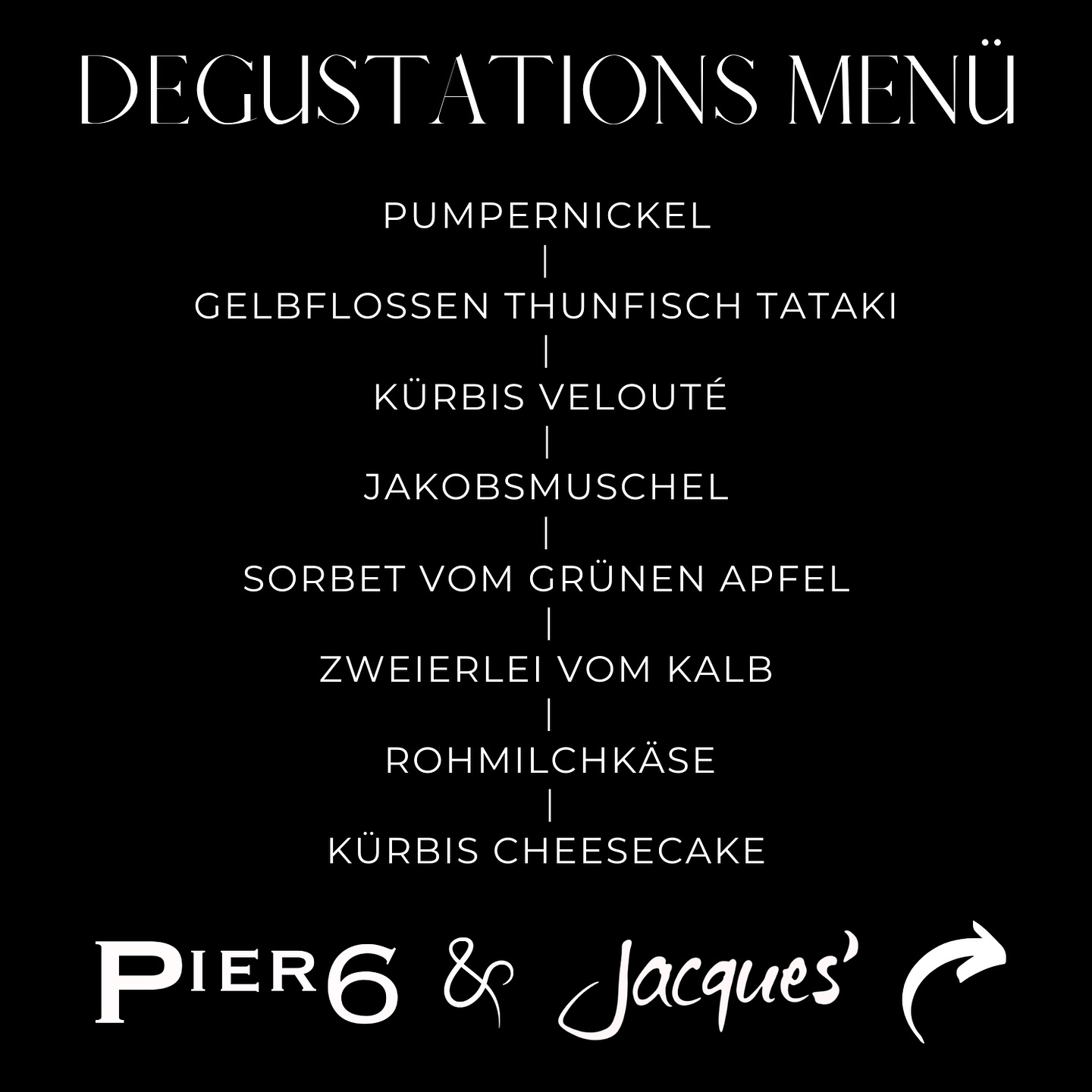 Den Gaumen verwöhnen und neues probieren - darum geht es bei unseren Degustationsmenü zusammen mit @jacques.weindepot.bremerhaven
In acht Gängen zeigt das Küchenteam des PIER 6 abwechslungsreiche Gerichte, perfekt abgestimmt und moderiert von Jacques‘
Interesse? Jetzt reservieren unter 0471/48364080
#gourmet #wein #wineanddine #degustation