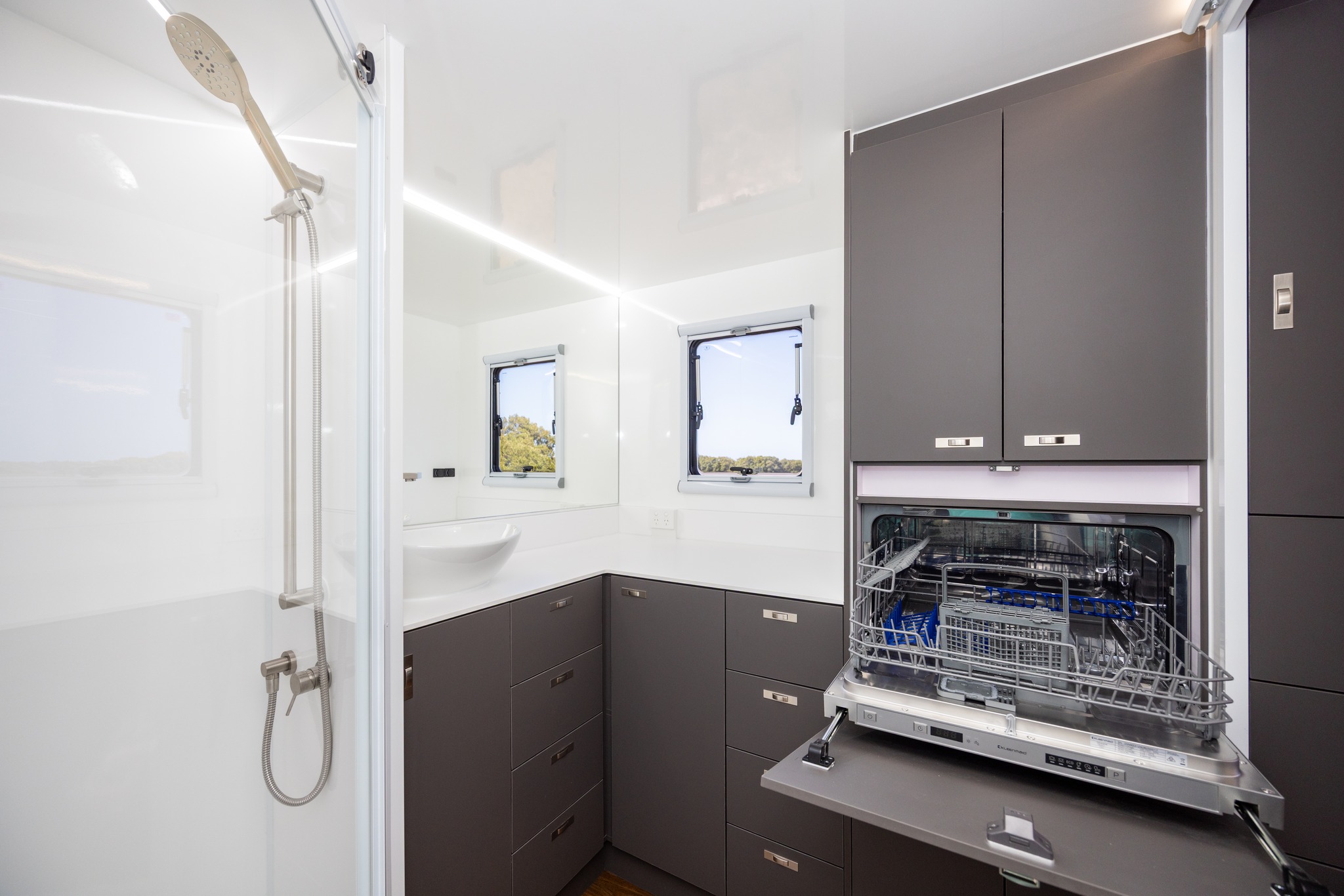 ✨ Small luxury, big practicality.
Think a dishwasher doesn’t belong in a caravan? Think again.
The Kleenmaid dishwasher uses less water than filling your sink and when you run it during the day, your solar setup easily covers its power draw, meaning clean dishes without cutting into your battery reserves and lesuire time!
It’s sleek, efficient, and seamlessly integrated, you’d never know it’s there, disguised perfectly as just another cupboard door.
Because when you’re living off-grid, it’s the little comforts that make the biggest difference.
#OffroadGritRV #Kleenmaid #VanLifeDoneRight #SolarPowered #OffGridComfort #CaravanGoals #VanLifeAustralia #CaravanAustralia #OffGridCaravan #ExploreAustralia #NomadLife #AustralianMade #HomeOnWheels #CaravanLifestyle #AdventureReady