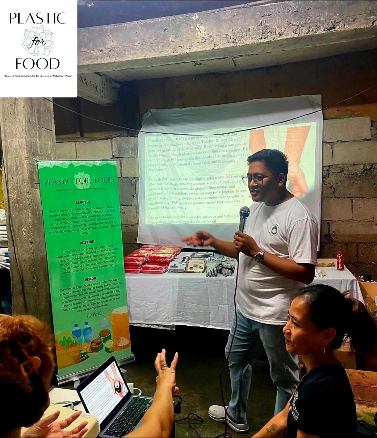 🌍 Plastic for Food (P4F) – Ein Projekt von Matulong Hilfreich e.V.
Mit unserem neuen Sozialprojekt Plastic for Food geben wir Müttern in Tatalon (Quezon City, Philippinen) die Chance, Armut und Umweltverschmutzung gleichzeitig zu bekämpfen. ♻️💚
Durch das Sammeln und Recyceln von Plastikabfällen können sie Lebensmittel und wichtige Güter für ihre Familien erhalten – und ihren Kindern eine bessere Zukunft ermöglichen. 🍚👩👧👦
Unsere Vision: Eine Gemeinschaft, in der keine Mutter zwischen der Ernährung ihrer Familie und dem Schutz der Umwelt wählen muss. 🌱✨
#PlasticForFood #MatulongHilfreich #Philippines #SocialImpact #Sustainability #WomenEmpowerment #Community #Charity #EnvironmentalProtection