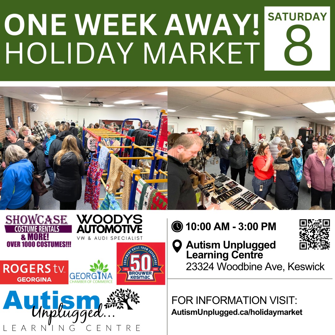 🎄✨ Only ONE WEEK to Go! Georgina’s biggest holiday event is almost here! 🎁
Join us for the Holiday Market — the ultimate festive celebration you don’t want to miss!
📅 Saturday, November 8 | ⏰ 10 a.m.–3 p.m.
📍 Autism Unplugged Learning Centre
23324 Woodbine Avenue, Keswick
🎟️ Admission: $2 or a Non-Perishable Food Item
🥫 Donations support the Georgina Food Pantry
🎉 Here’s what’s waiting for you:
✅ FREE balloon animals & glitter tattoos
🎅 Photos with Santa to capture the holiday magic
🎨 Santa’s Workshop – Free crafts for kids!
🛍️ Over 70 amazing vendors – shop handmade gifts & goodies
🍔 Food trucks galore – come hungry!
🎶 DJ Rockin’ Rick’s Crew will keep the energy high all day
🎁 And so much more festive fun for the whole family!
🔥 This is the holiday event of the season in Georgina — perfect for gift shopping, memory-making, and soaking up the holiday cheer.
🧺 Support local. Shop early. Celebrate big.
📸 Tag your crew & don’t forget to share your holiday moments with us!
.
.
.
#ShopLocalGeorgina #Keswick #sutton #pefferlaw #LoveLocalGeorgina #georgina #DiscoverGeorgina