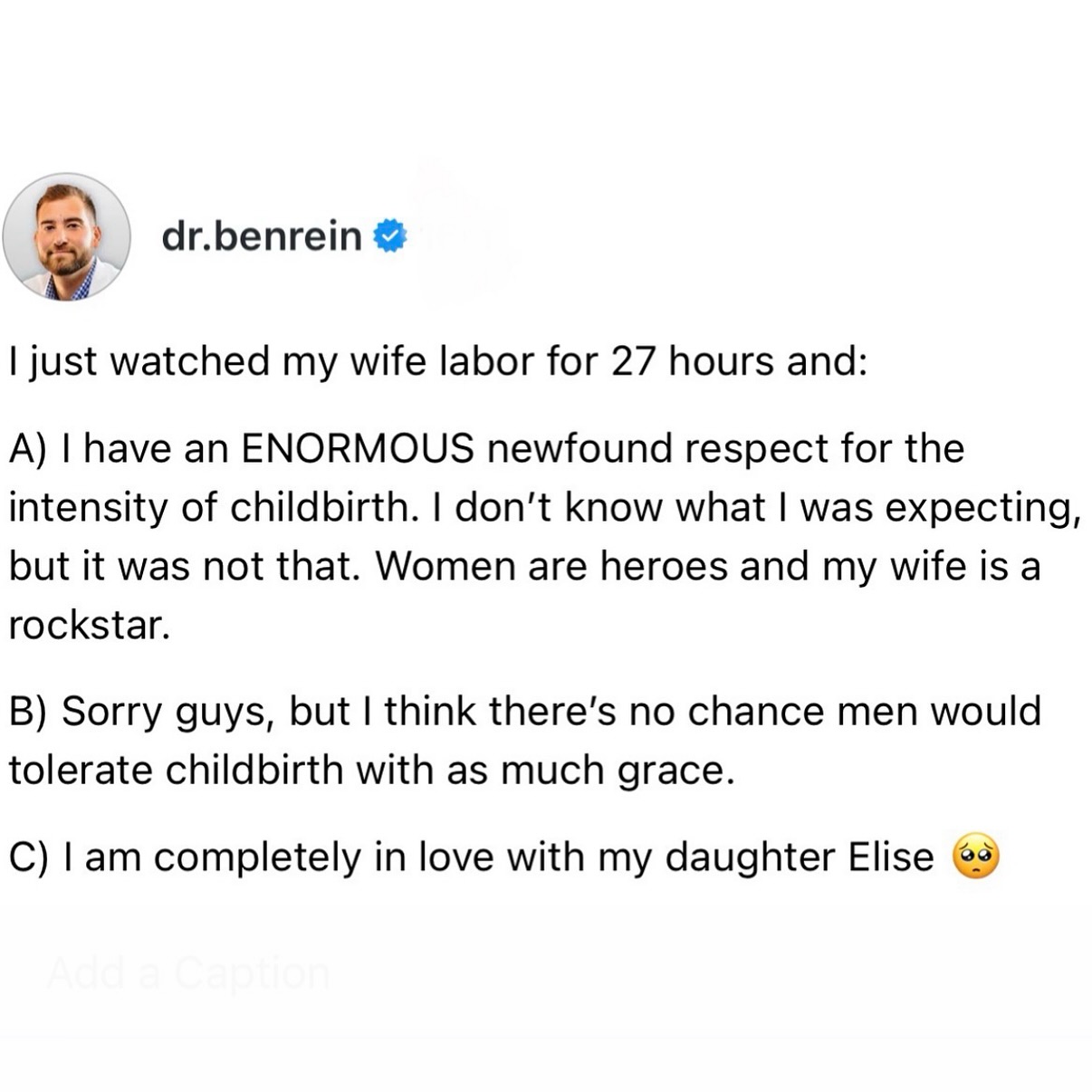 Welcome to the world, Elise!