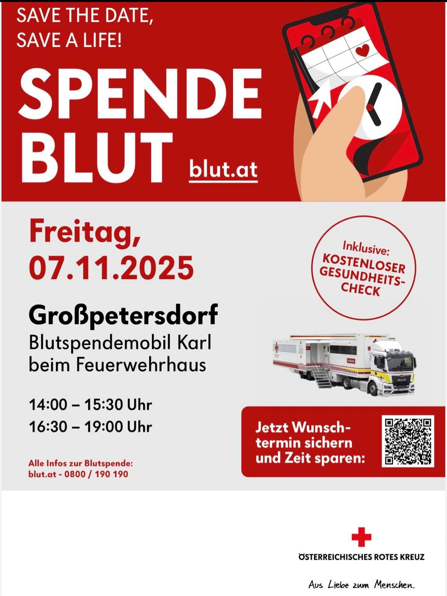 Lasst uns gemeinsam den 07.11.2025 zu einem „blutigen Freitag“ machen! Meldet Euch zum Blutspenden an und „gebt Euer Bestes!“