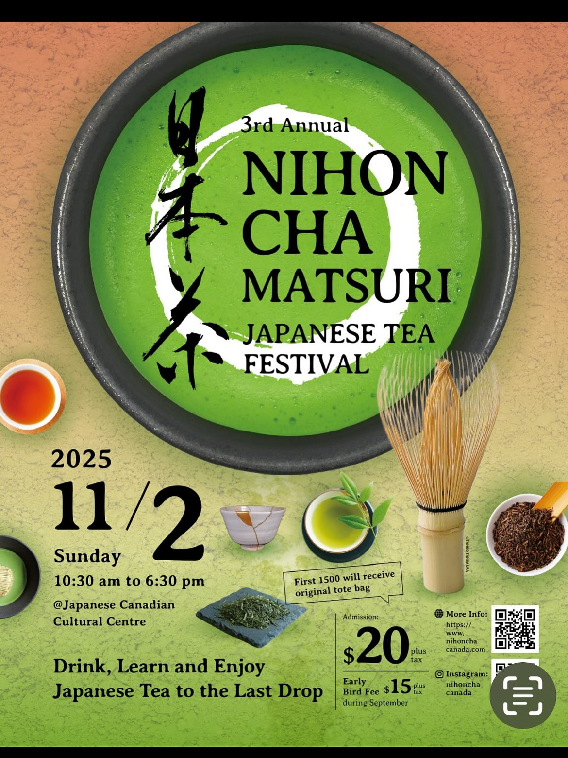 3rd Nihoncha Matsuri at JCCC on Sunday, November 2nd !!
We will be there with
Cream puffs
Matcha custard beignet
French toast
Chestnut pie
Macaron
&
Ichigo Shortcake💕
See you there!!
#nihonchamatsuricanada