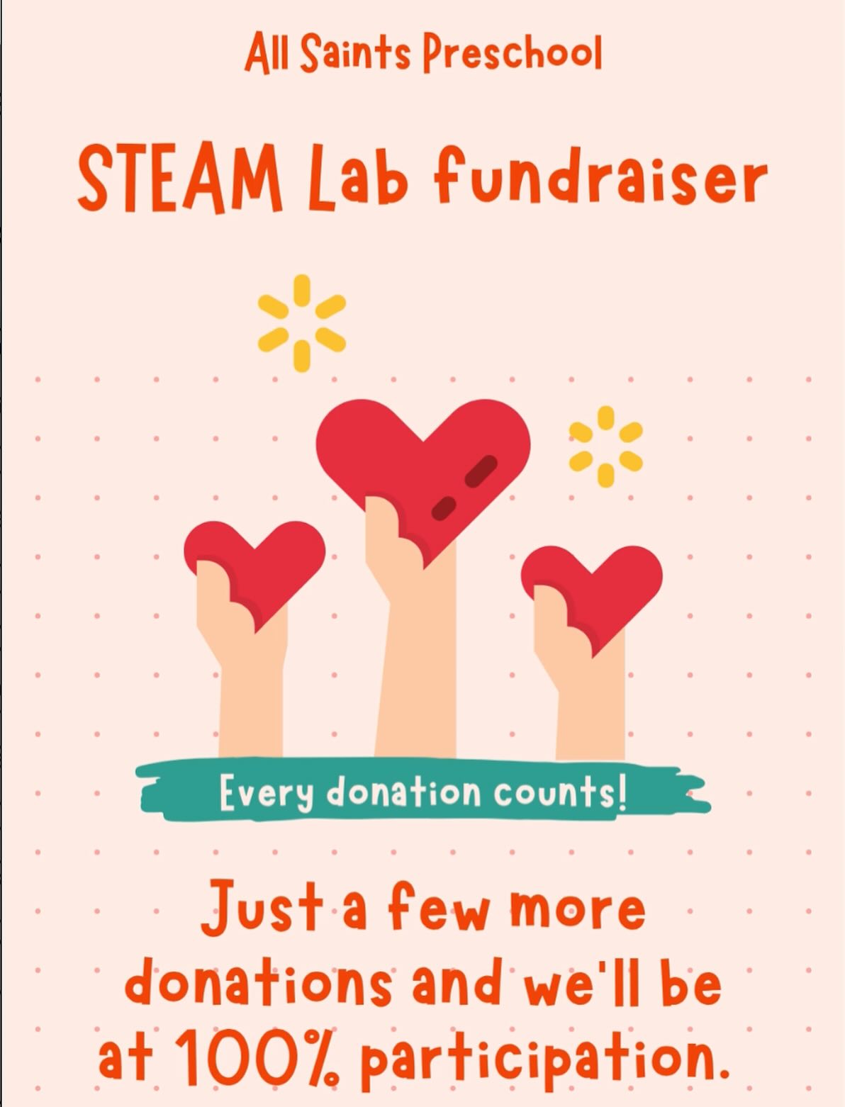 We are almost at our 100% participation goal! Our deadline is a spooky one! 🕸️ Tomorrow, October 31st, is our last day to give!
#allsaintspreschool #allsaintsepiscopalchurch #fallfundraiser #STEAMLab