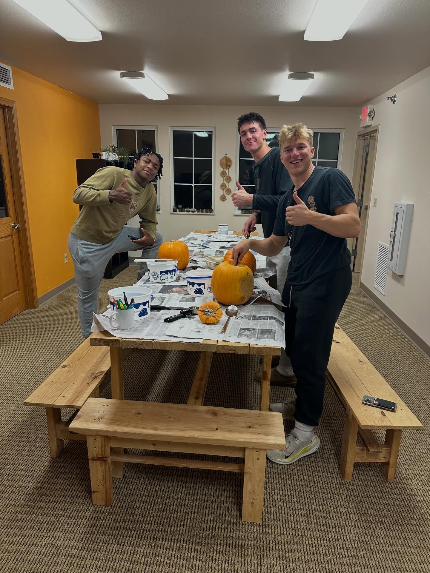 Thanks to everyone who came to dinner and carved pumpkins π Tuesday night. Have a happy and safe Halloween!