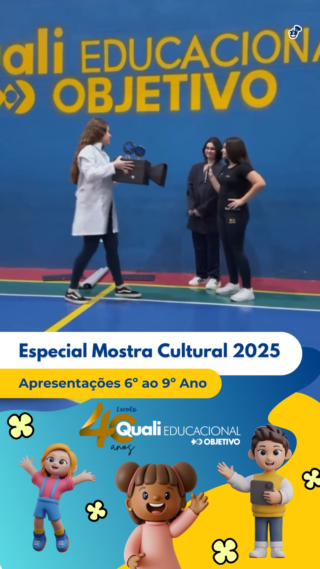 Especial Mostra Cultural 2025 - Apresentações 6º ao 9º Ano ✨ Nossa Mostra Cultural foi simplesmente incrível! 🌟 As apresentações dos alunos foram um brilhantismo à parte — do 6º ao 9º ano, eles deram um verdadeiro show de criatividade, talento e dedicação 🎭💫 Com encenações, teatro e fantoches, nossos alunos mostraram que aprender também…