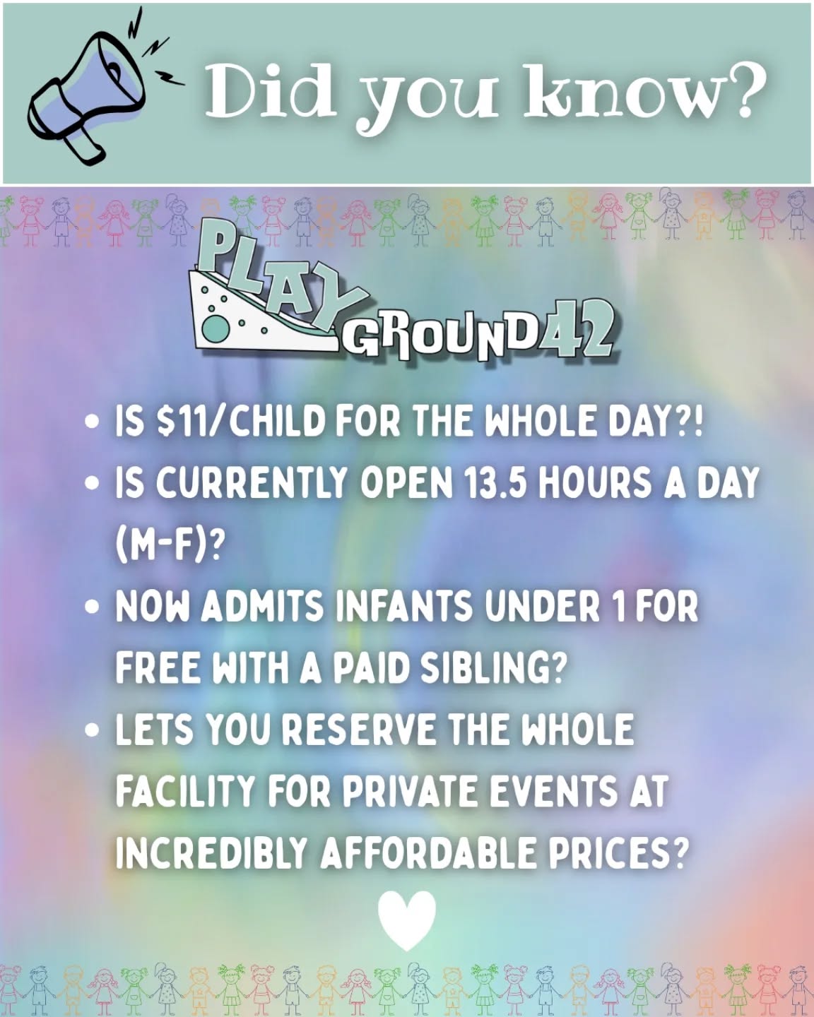 If you didn't, now you know! #Playground42 #playarea #DaytonKids #DaytonParents #indoorplayground #indoorplayarea #indoorplayspace #indoorplaythingstodo #indooractivitiesforkids