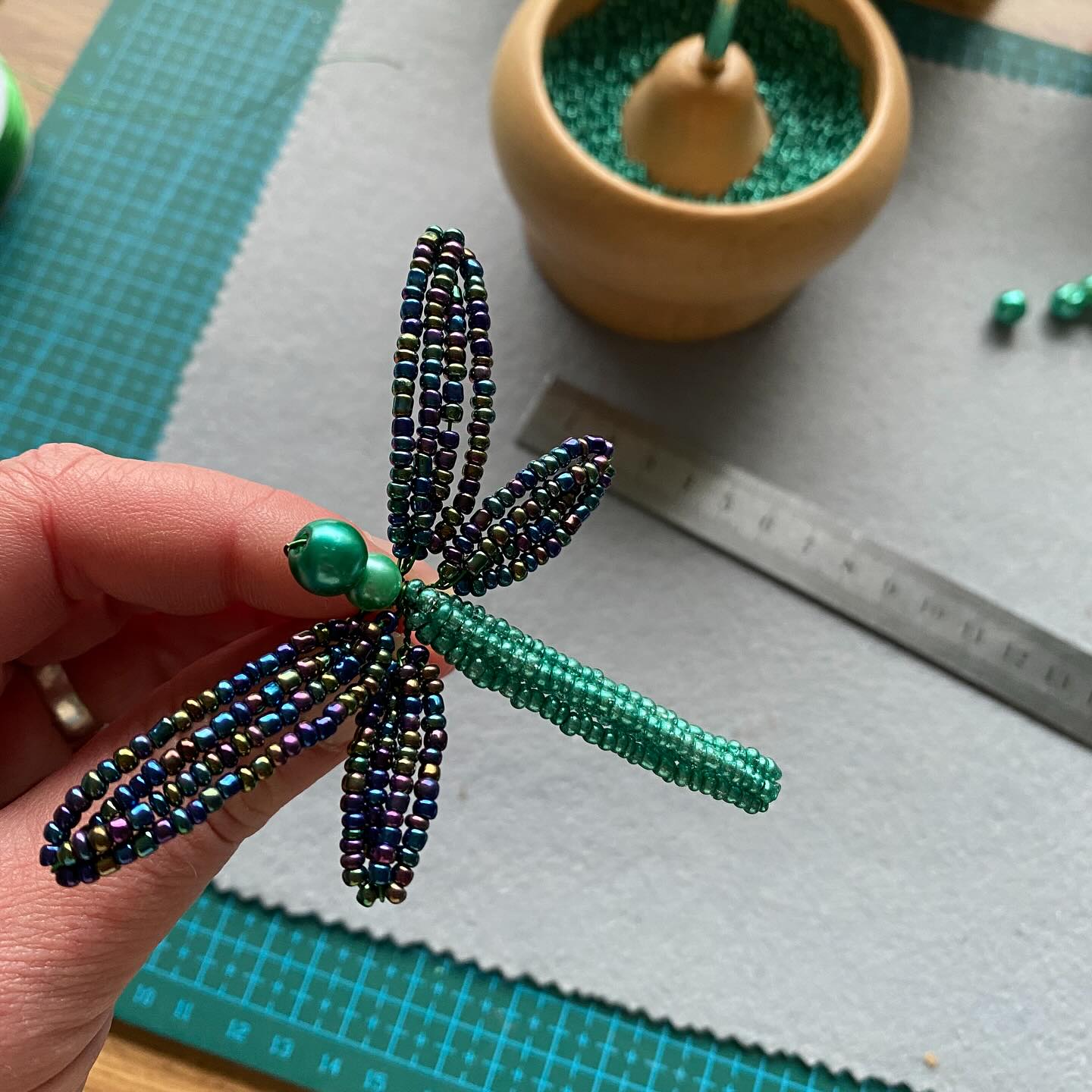 Soon to be added to our little garden of delights!
#dragonfly #beadeddragonfly #thebeadedgarden