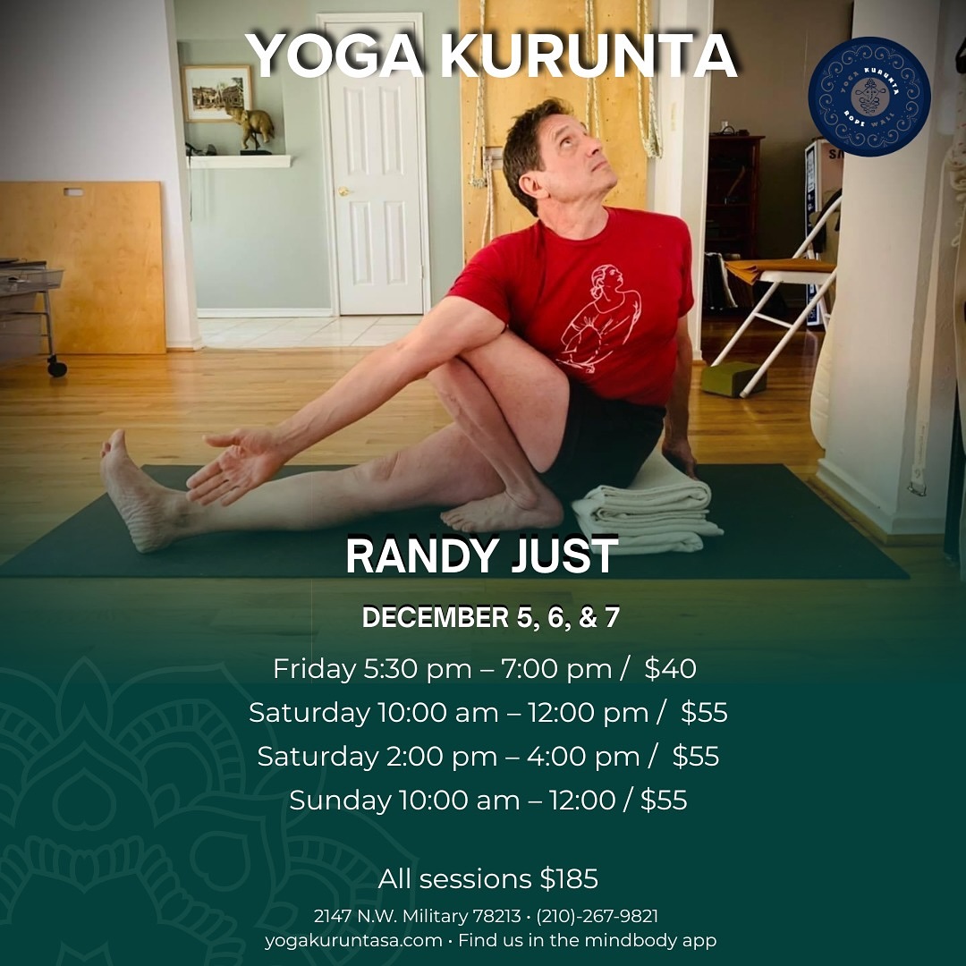After an inspiring European teaching tour, Randy Just makes his long-awaited return to the studio.
Join us at @yogakurunta for a full weekend of practice and insight, December 5, 6 & 7.