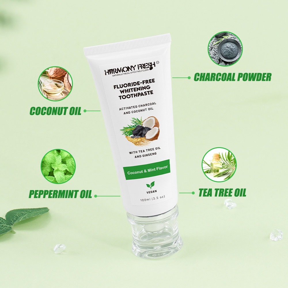 At Harmony Fresh Smiles, we believe in the power of nature for your oral care!
Our toothpaste is packed with amazing ingredients like coconut oil, charcoal powder, peppermint oil, and tea tree oil—all working together to give you a healthy, radiant smile.
🔸 Coconut Oil:Naturally fights bacteria and reduces plaque for healthier gums.
🔸 Charcoal Powder: Gently whitens teeth by removing stains and impurities.
🔸 Peppermint Oil: Freshens breath with its cooling and antibacterial properties.
🔸 Tea Tree Oil: Helps prevent bad breath and supports overall oral health.
Upgrade your smile with Harmony Fresh Smiles—where nature meets science for a cleaner, brighter smile! 😁✨
#HarmonyFreshSmiles #NaturalToothpaste #OralCareRoutine #CoconutOilBenefits #CharcoalToothpaste #PeppermintOil #TeaTreeOil #FluorideFree #HealthyGums #TeethWhitening #FreshBreath #ToxinFree #EcoFriendlyProducts #CleanIngredients #HealthFirst #WellnessJourney #GreenLiving #ConsciousConsumer #SmileBright #HealthIsWealth #NonToxicBeauty #MindfulLiving #HealthyChoices #GlowFromWithin #VeganFriendly#DelvaSharper