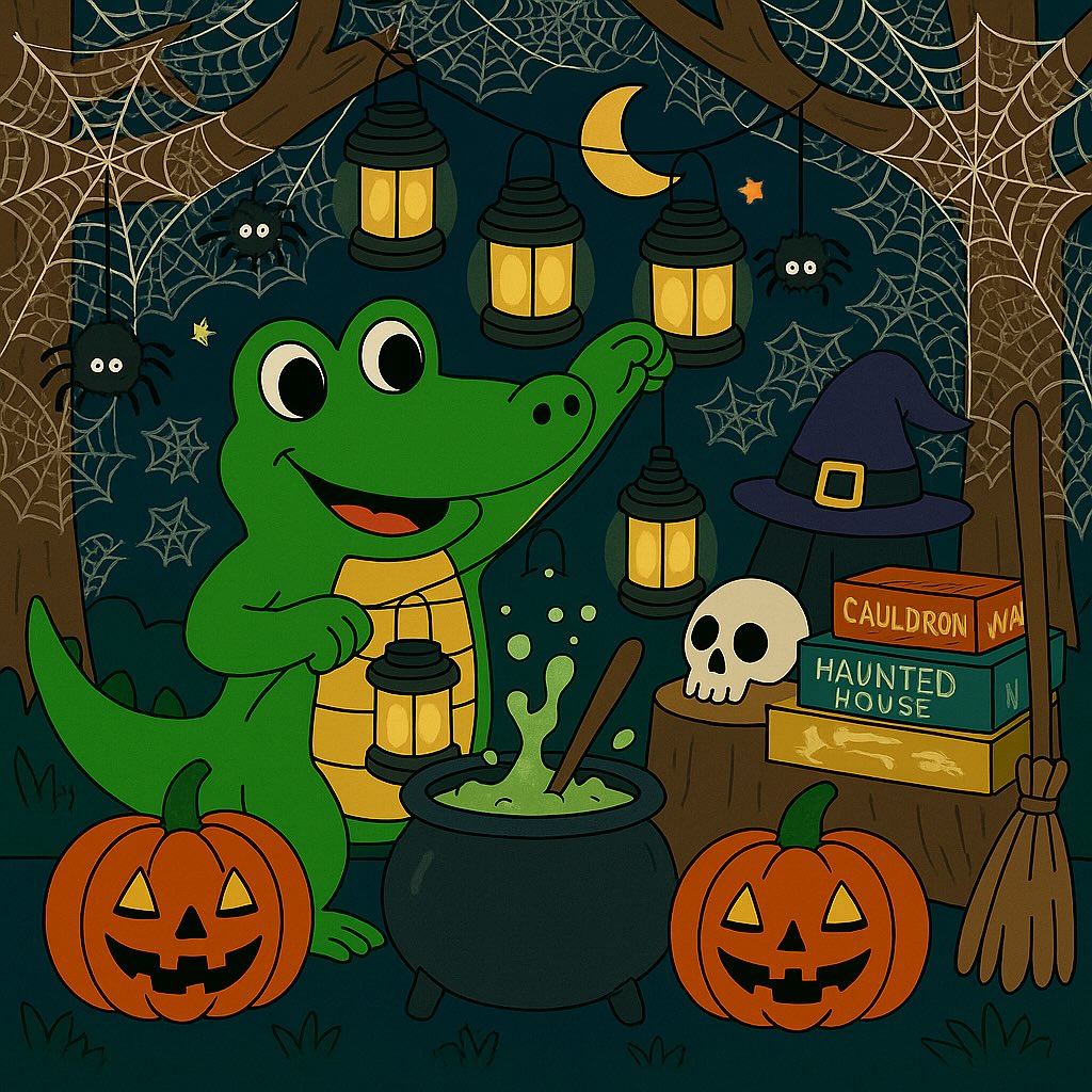 The Bristol Crocodile is busy getting everything ready for his big Halloween party tomorrow night! 🎃
He’s been stirring up a spooky green sludge soup that’s bubbling away nicely and has set out some fun Halloween games for his forest friends to play under the lanterns and stars. 🕷️🌙🕸️
#BristolCrocodile #HalloweenInTheForest #BristolArtists #ChildrensIllustration #SpookySeason #BristolCreatives #PictureBookArt #CrocodileAdventures #KidsBooks #AutumnMagic #IllustrationOfTheDay #CliftonSuspensionBridge #BristolMakers #HalloweenFun #SpookyCute #ChildrensBookIllustration #MadeInBristol #BristolArtScene #CrocodileAndFriends