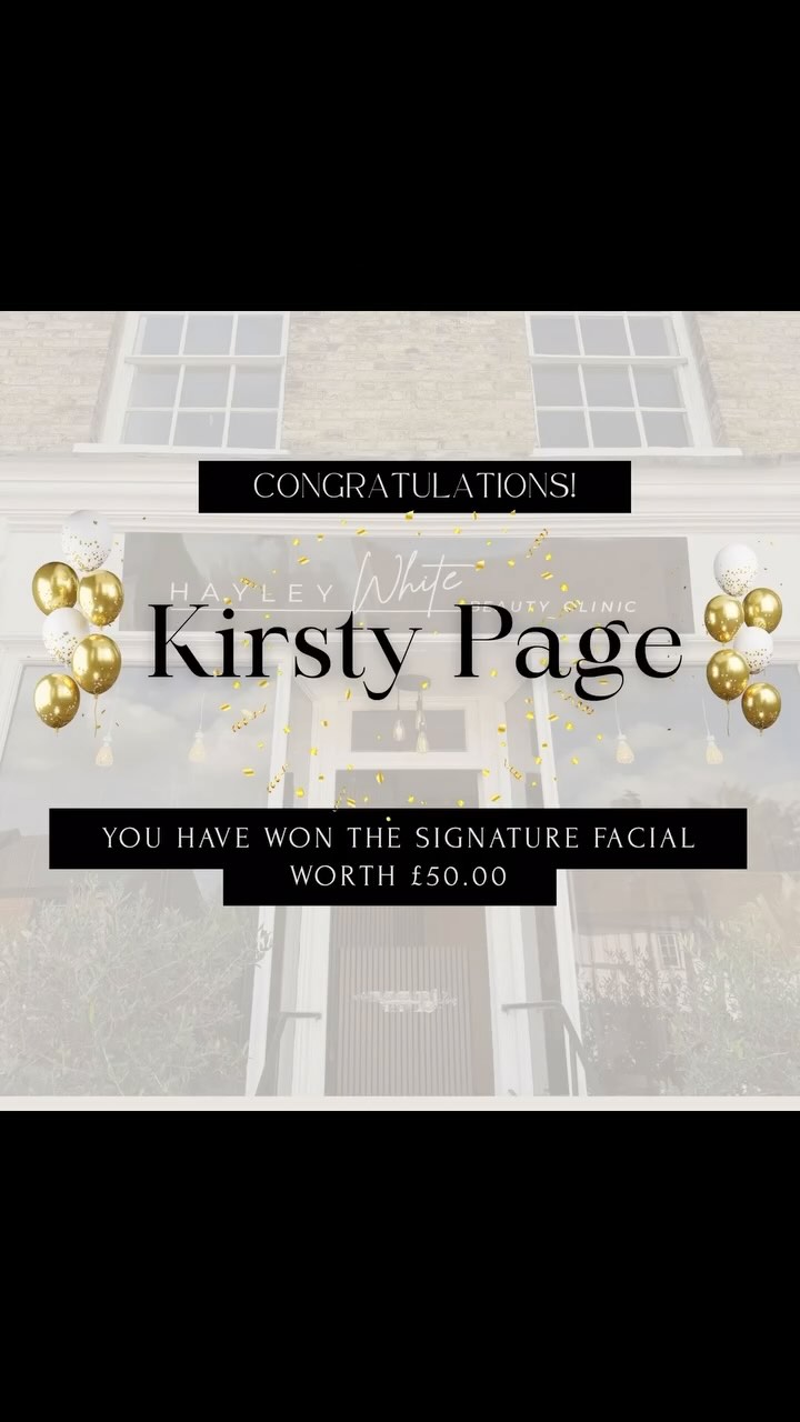 We have a winner….
Thank you to everyone who entered our competition!
Please drop us a message Kirsty - congrats!
#hayleywhitebeautyclinic #winner