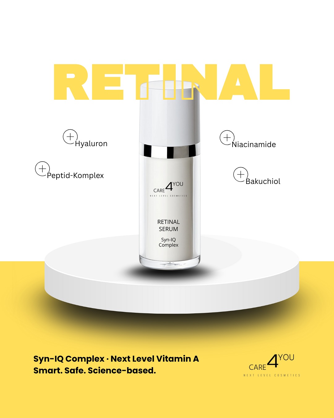 Retinal ist kein Trend - es ist Training.
Während viele nur an Wirkung denken, denken wir an Intelligenz.
Denn echte Hautverjüngung entsteht nicht über Nacht -
sondern durch gezielte Zellkommunikation, Stärkung der Hautbarriere und nachhaltige Regeneration.
Der Syn-IQ Complex kombiniert Retinal, Peptide,
Bakuchiol und Niacinamid - für Ergebnisse, die leise sprechen - und sichtbar wirken.
Erlebe die nächste Generation von Vitamin A.
👉🏼 www.shop-care4you.de
#care4you #retinalserum #cleanscience #nextlevelskin #smartaging #skinlongevity #hautpflegeexpertin #vitamina