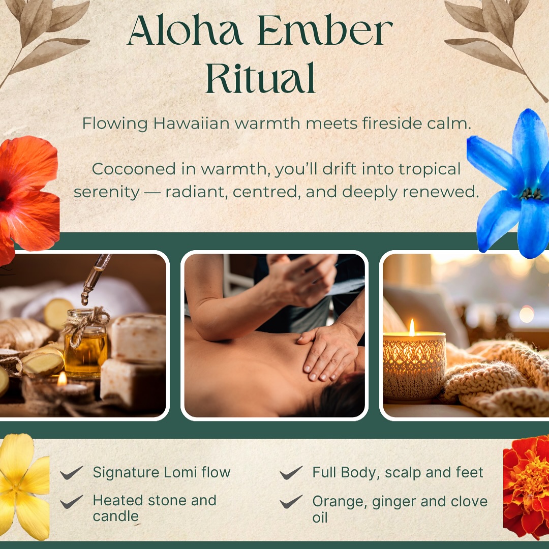 🔥 Paul’s Massage of the Month – November 🔥
🌺 Aloha Ember Ritual | £100 🌺
Flowing Hawaiian warmth meets fireside calm.
Created and delivered by Paul, this 90-minute ritual blends the rhythmic flow of Lomi Lomi with grounding massage and deep heat therapy.
Warm oils infused with sweet orange, ginger & clove melt away muscle tension, while slow, oceanic forearm movements restore balance and calm.
Cocooned in warmth, you’ll drift into tropical serenity — radiant, centred, and deeply renewed.
💆♂️ Paul’s Signature Lomi Flow
🌿 Grounding & full-body restoration
🕯️ Pure November calm
📍 Cardiff Wellness Lounge
💰 £100 | 90 minutes
🌺 Available throughout November only
#CardiffWellnessLounge #MassageOfTheMonth #AlohaEmber #LomiLomi #LuxuryMassage #PaulAtTheLounge #AutumnWellness #HolisticHealing #FiresideFlow #RelaxRenewRestore #WellnessCardiff
