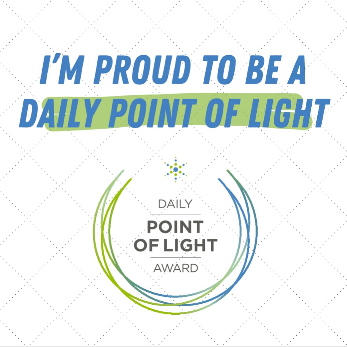 Iβm honored to be named a #DailyPointofLight Award honoree! π Founded by President George H.W Bush in 1990, The Daily Point of Light Award, presented by @pointsoflight, recognizes individuals who drive positive change through exceptional volunteer efforts. I am endlessly grateful to everyone who has supported our mission in any way and Iβm proud to be part of this amazing community! Discover more about the Daily Point of Light Award and how you can get involved: https://www.pointsoflight.org/dailypointoflight/ #PointsofLight