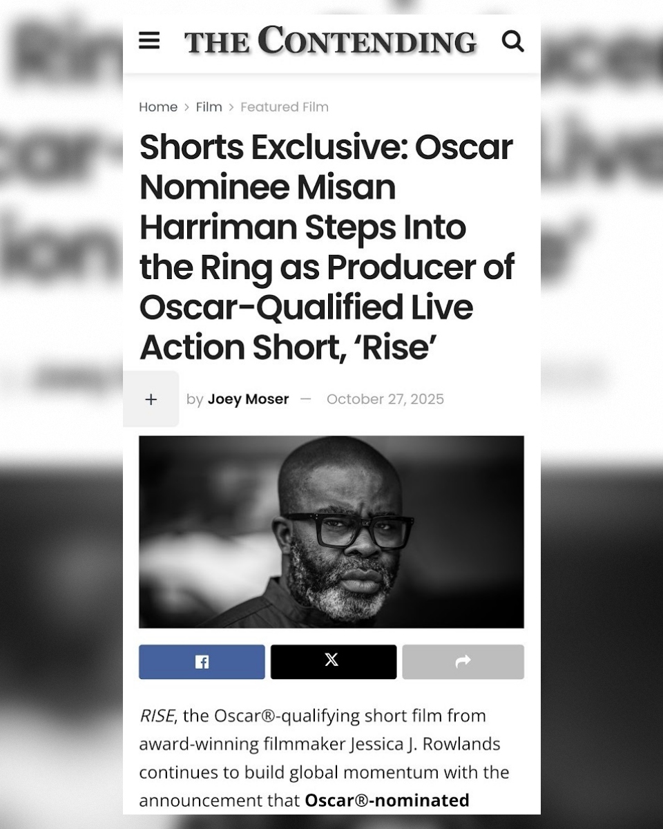 "Rise, the Oscar®-qualifying short film from award-winning filmmaker Jessica J. Rowlands continues to build global momentum with the announcement that Oscar®-nominated filmmaker, photographer, and activist Misan Harriman has joined as executive producer. The film, already in contention for the 98th Academy Awards®, has emerged as a landmark work of African cinema."
Amazing to see that our film RISE keeps pushing the ceiling up!
A bit of new since last time:
-Rise is now Oscar®-qualifying
-Rise is in contention for the 98th Academy Awards®
-Misan Harriman steps on as Excecutive Producer of RISE
-Winner "Best International Short" at British Urban Film Festival
-Winner "Best Short" At San Diego International Film Festival
-Winner "Best of World Cinema" at San Jose International Short Film Festival
*Happy cry emoji*
@rise.zimbabwe
@jessiejrowlands
@simon.panayi.sound.design