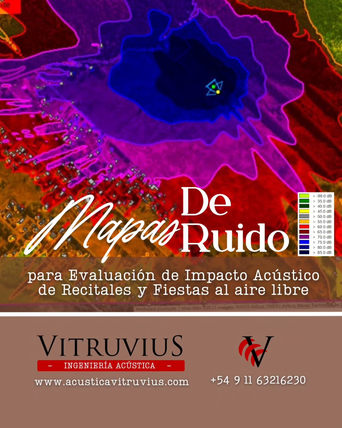 🎶 Los Mapas de Ruido como herramienta para predecir el Impacto de eventos masivos al aire libre
Los mapas de ruido son una herramienta clave para evaluar el impacto acústico de recitales, festivales y fiestas al aire libre.
Permiten anticipar cómo se propaga el sonido en el entorno, identificar las zonas sensibles y definir medidas preventivas antes de que empiece el evento.
👉 Realizar estos estudios con anticipación es fundamental para minimizar molestias en la población, evitar conflictos vecinales y garantizar el cumplimiento normativo.
En VitruviuS Ingeniería Acústica diseñamos mapas de ruido predictivos, diseñamos medidas de mitigación y controlamos los niveles sonoros in situ, adaptados a cada emplazamiento y tipo de evento.
Nuestro objetivo es claro: que el disfrute y la convivencia sean compatibles.
📍Trabajamos junto a municipios, productoras y vecinos para lograr una gestión responsable del sonido en el espacio público.
🌐 www.acusticavitruvius.com
📞 WhatsApp: +54 9 11 6322 6230
#Acústica #RuidoUrbano #MapasDeRuido #Recitales #EventosSustentables #IngenieríaAcústica #VitruviuS #RuidoAmbiental #GestiónAcústica #NoiseMapping #AcousticEngineering #municipio #productora #fiestaselectrónicas