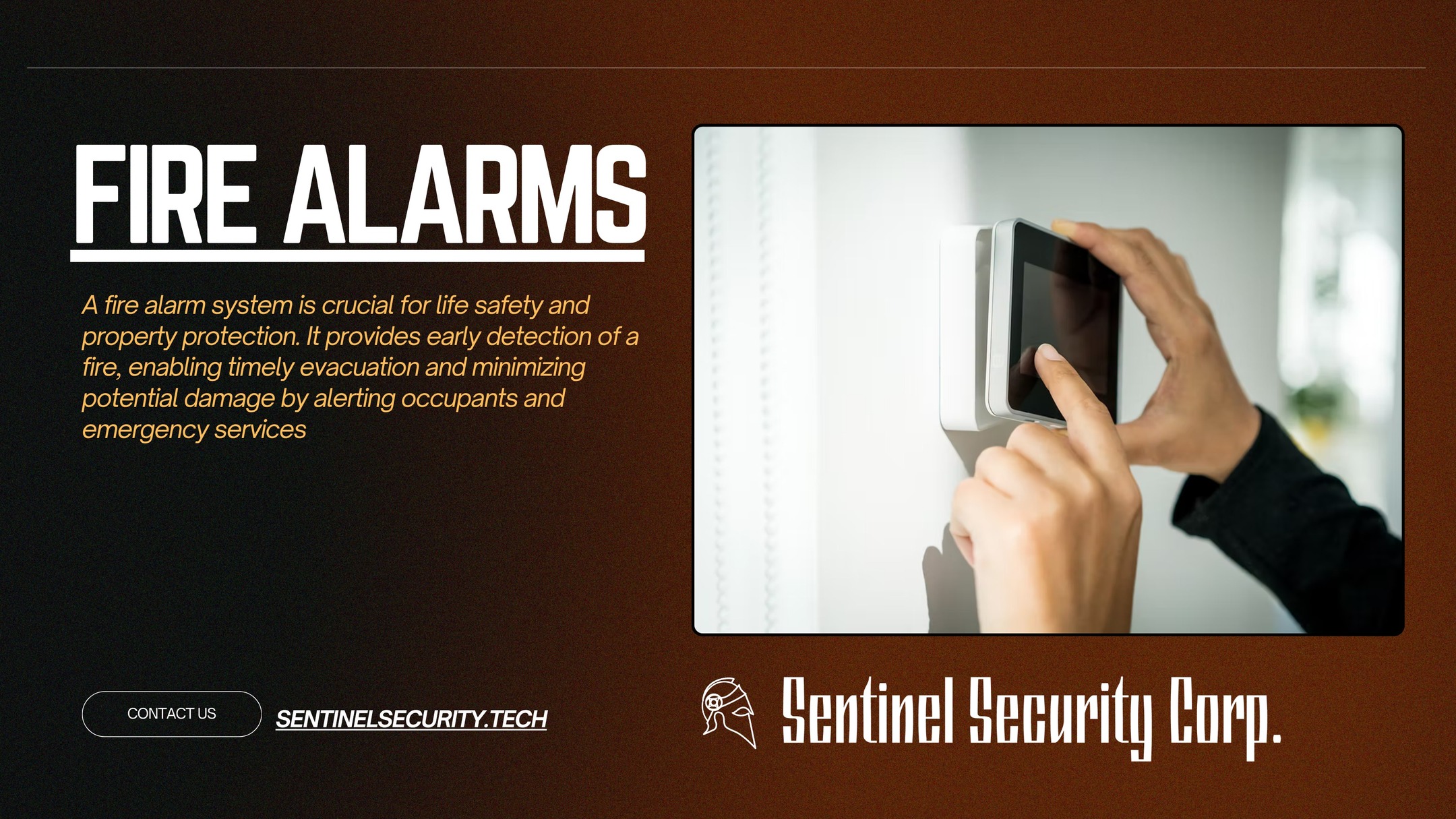 Fire Alarms
A fire alarm system is crucial for life safety and property protection. It provides early detection of a fire, enabling timely evacuation and minimizing potential damage by alerting occupants and emergency services
If you're interested in keeping your home or business safe and secure contact us today by visiting our website : sentinelsecurity.tech
#homesecurity #securitysystem #security #smarthome #surveillance #securitycamera #accesscontrol #securitycameras #technology #safety #camera #home #alarm #smartlock #alarmsystem #smarthometechnology #longisland #smallbusiness #businessowner #commercial #residential