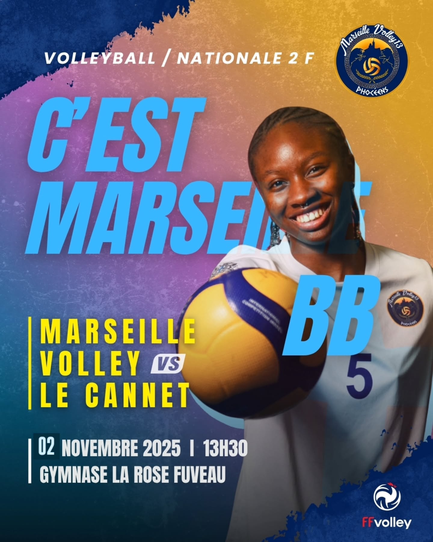 Ce week-end, nos Phocéennes affrontent Le Cannet pour un match explosif de N2F 🔥🏐
🕐 13h30
📍 Gymnase La Rose Fuveau
Venez mettre le feu et soutenir votre équipe avec la team des challengers