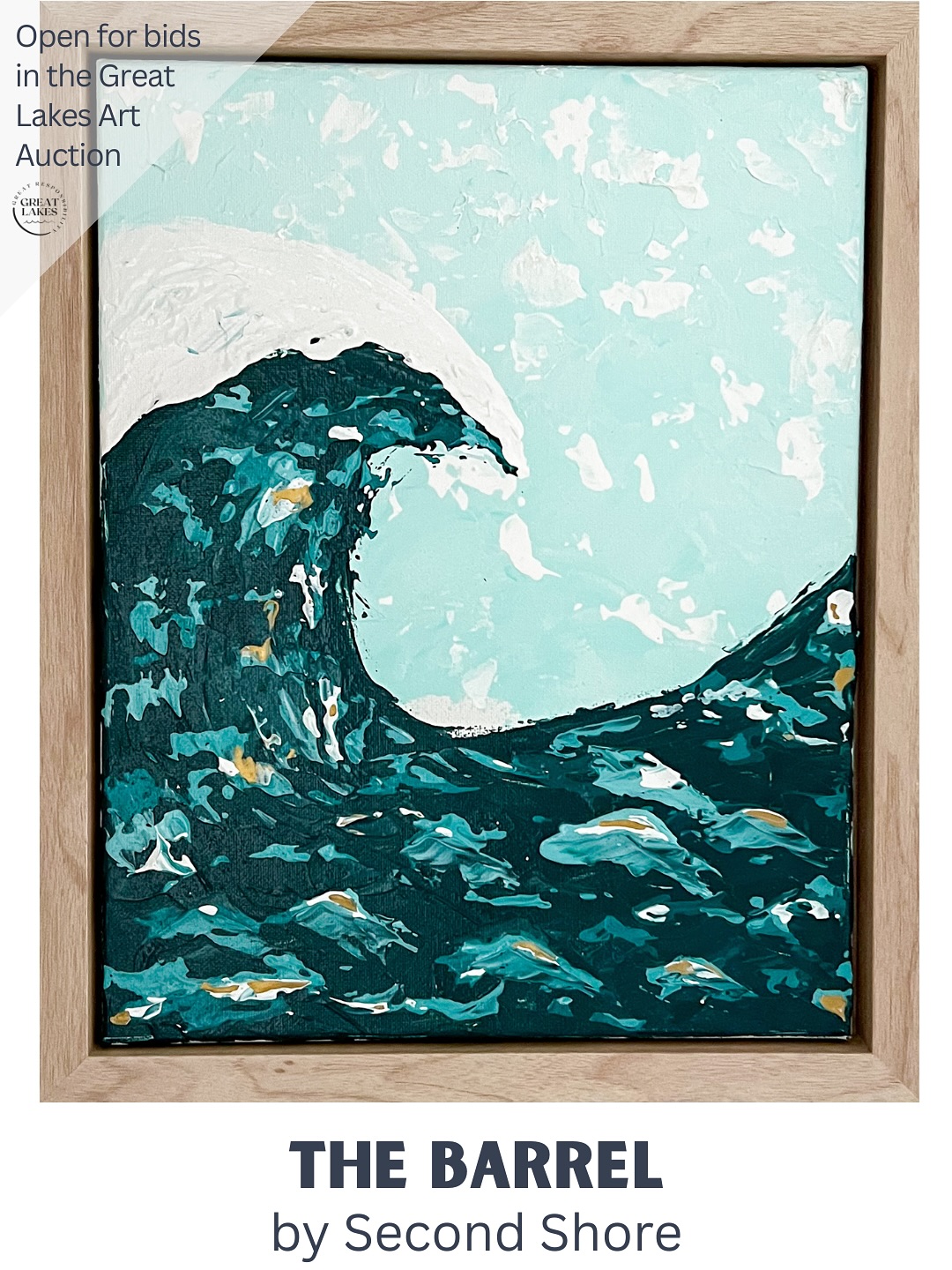 Featured artist @secondshore aka Justine Palkowski is a Buffalo, NY–based artist that creates coastal-inspired acrylic paintings and hand-painted ornaments through her small-batch art brand. Growing up near Lake Erie sparked her love of the water, and her work captures the calm and beauty of shoreline life. Using both palette knives and brushes, she blends soft horizons and bold textures, reflecting the colors of the sky on the water. Her goal is to transport viewers to the water’s edge, even from home. Palkowski’s work is sold in local and online galleries, featured in the 2025 Decorators’ Show House Boutique, with an upcoming Buffalo exhibition in January 2026.
Some words from Justine: “Growing up near Lake Erie, I’ve always been inspired by the vastness and calm of the Great Lakes. There’s something grounding about standing on the shoreline and watching the colors of the sky reflect on the water. It’s both ever-changing and familiar. My work captures that feeling of standing on the shoreline, using texture and color to bring the lakes’ beauty indoors.”
“The Barrel” is an acrylic on canvas using palette knives measuring 11” x 14” and is framed.
Bid today on this lovely piece of art at www.greatlakeslove.org/greatlakesart (link in bio)
Note: some of the pieces have been cropped to fit our social media dimensions. Check out the auction page to gain the full perspective.
#greatlakesart #localart #localartist #greatlakes #protectwhatyoulove #lakehuron #lakeontario #lakemichigan #lakeerie #lakesuperior #artistsofinstagram