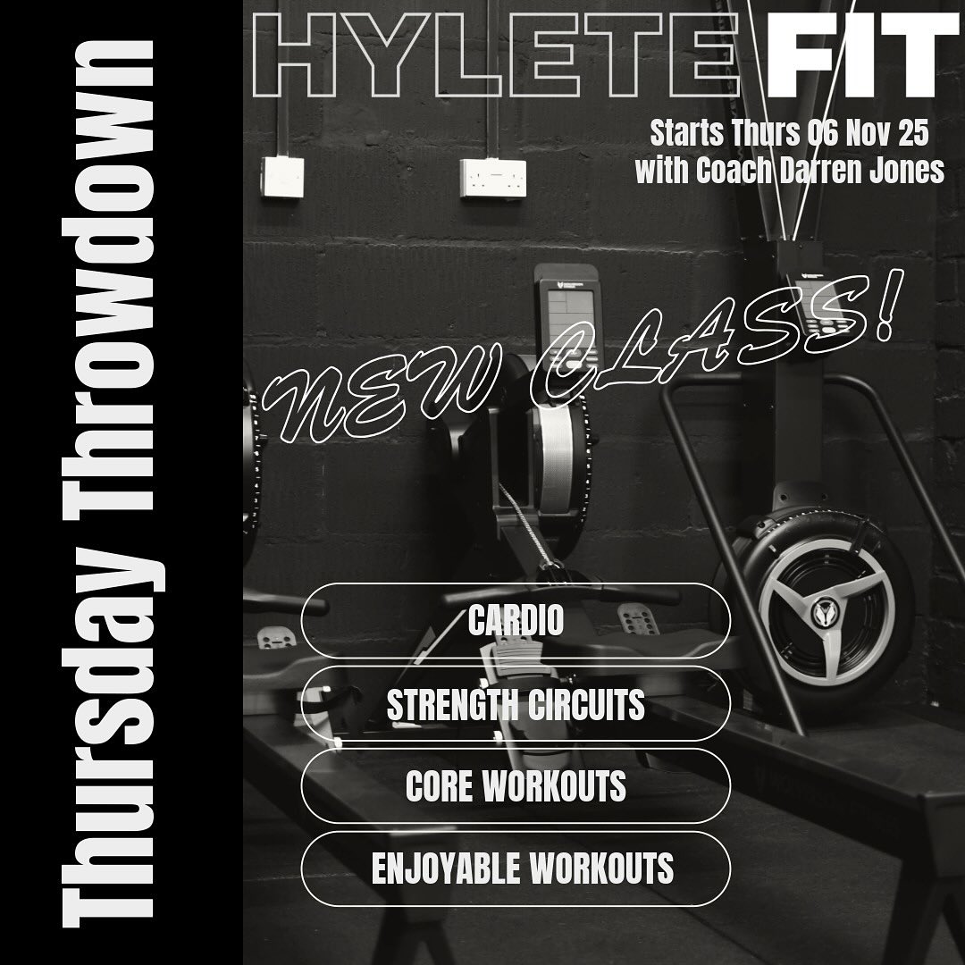New class @hyletefit !! Due to Yvette’s deployment unfortunately Yoga has now stopped until her return next year. We are very pleased however, to say that we are replacing her Thursday class 1830-1930 with a new exciting Thursday Throwdown class coached by @coachdarrenjones
Thursday Throwdown is a fun, full-body workout that combines cardio, strength, bodyweight, and core exercises in one session.
Darren is an ex-Army Physical Training Instructor and a certified Strength & Conditioning Coach with over 14 years experience helping busy people and elite level athletes achieve lasting results. Having worked with British and World Champion motorsport athletes, he brings a performance driven yet realistic approach to every client he works with. His mission is to cut through the noise and provide clear effective strategies that deliver real, sustainable results. Whether your focus is starting your fitness journey, losing weight, building muscle, boosting confidence, or simply increasing your energy, he will help you get there - through structured, enjoyable training that fits around your lifestyle.
