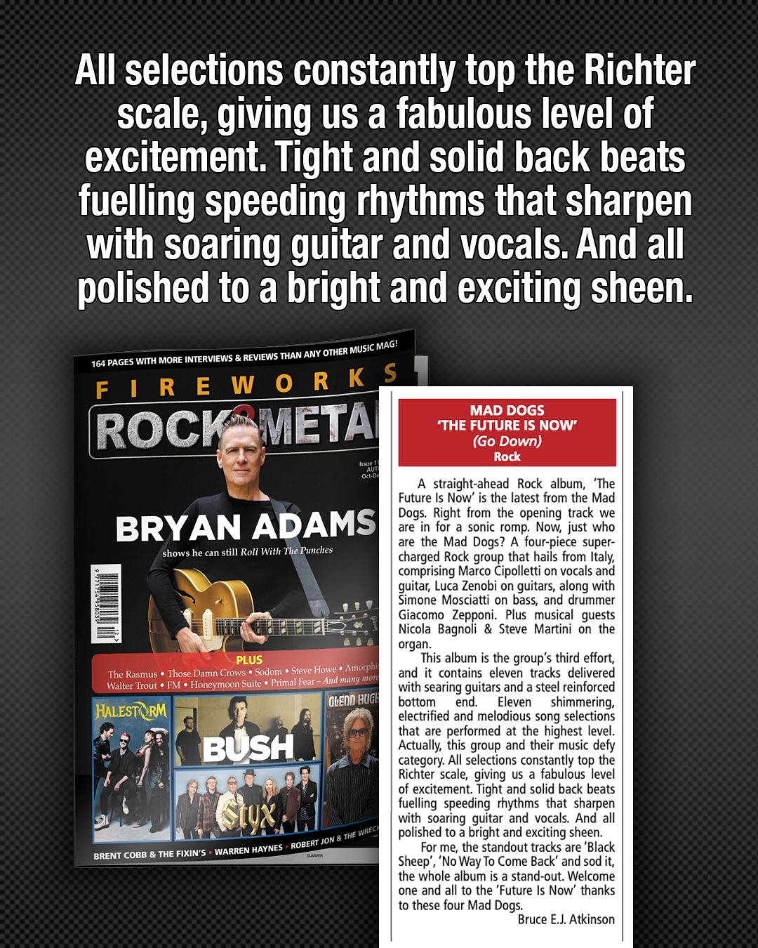 🙌 A big shout-out to Bruce E.J. Atkinson and @fireworksrockmetalmagazine for reviewing @maddogs.band new album!
𝑻𝒉𝒆 𝑭𝒖𝒕𝒖𝒓𝒆 𝑰𝒔 𝑵𝒐𝒘 is available on LP, CD and digitally.
👊 Hey buddy! Don’t miss your chance to be part of the action at @vinileclub on Saturday, November 9th, when Mad Dogs will be rocking the stage in support of the legendary Jon Spencer!
#maddogs #maddogsband #thefutureisnow #review #musicreview #actionrock #protopunk #rocknroll #vintagerock #rock #godownrecords