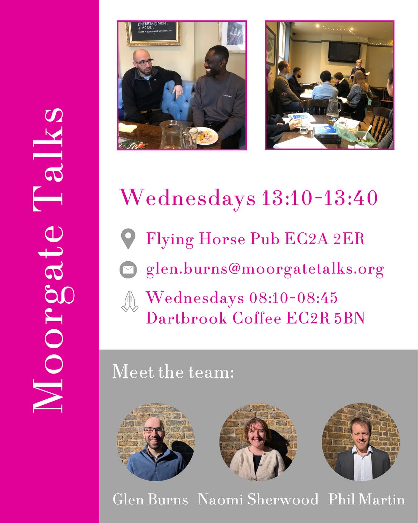 Lunchtime Talk Tuesdays!
Find out whatās going on across central London with our series introducing you to a different talk each week.
The Moorgate Talks... Christianity for sceptics, the curious and believers.
Come and join us on Wednesdays for lunch and a short Bible talk - weād love to meet you!
Tomorrow we continue our series in 1 Samuel: The king we want or the king we need?
Weāll be looking at Old Testament passages about some of Israelās most famous kings - Saul and David. Although these are ancient stories, they teach us timeless truths about the kind of ruler we really need.
ā Wednesdays 13:10-13:40
šFlying Horse Pub EC2A 2ER
āļø glen.burns@moorgatetalks.org
š Wednesdays 08:10-08:45
š https://www.moorgatetalks.org/
#moorgate #lunchbreak #bible #christianity #london #gospelatwork
#faithatwork