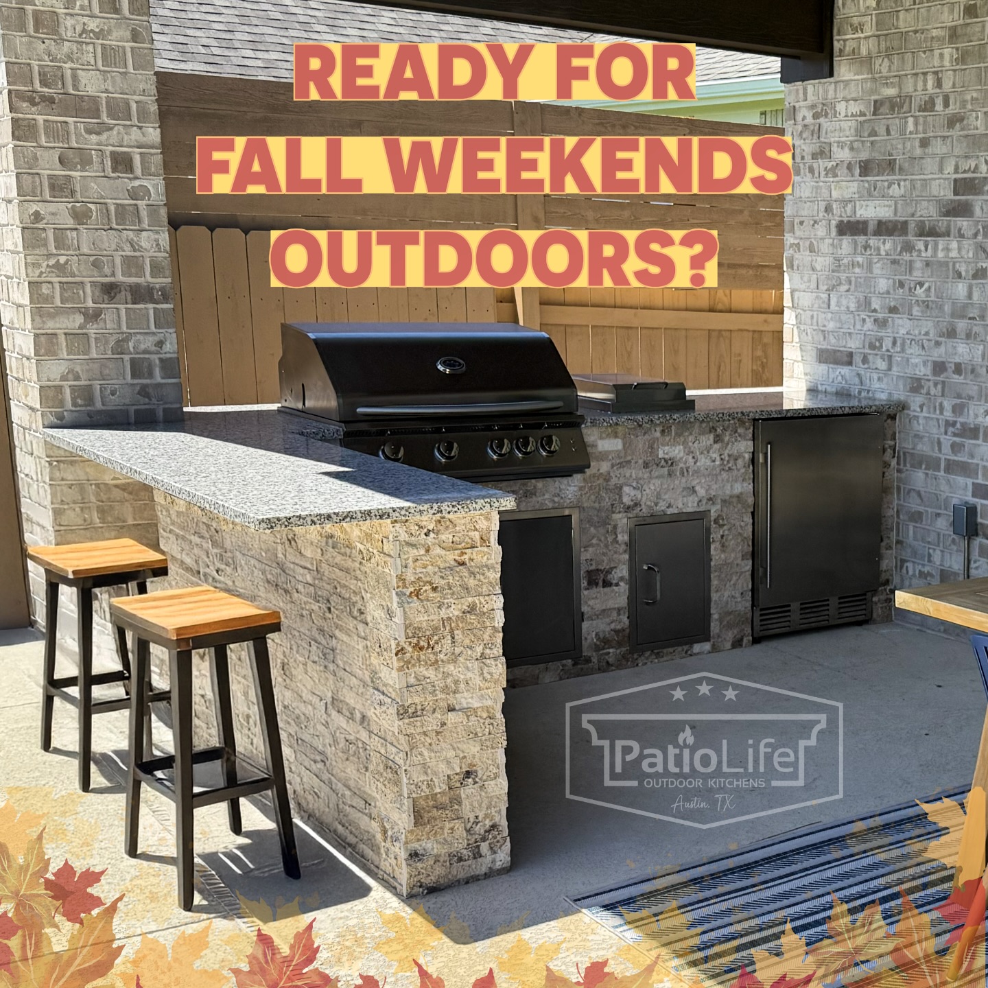 Fall weekends were made for good food, great company, and the perfect patio! 🍁
This kitchen features RCS appliances, granite countertops, and MSI - Philadelphia stacked stone.
#patiolife
#outdoorkitchens
#patiocovers
#pergolas