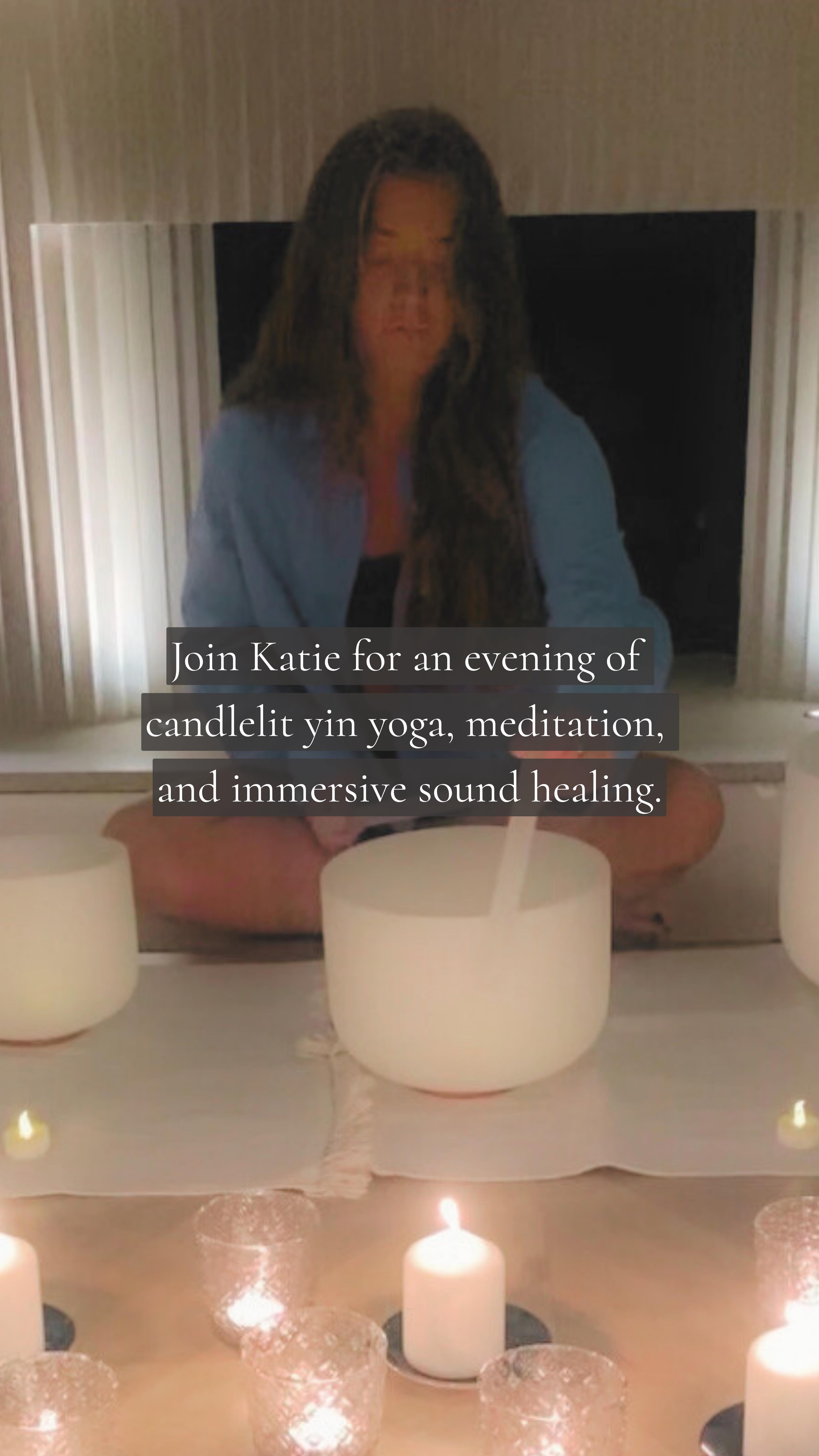 As the days grow shorter and the year slows down, this is your chance to pause fully — to give yourself space to breathe, release, and restore.
Join Katie for an evening of candlelit yin yoga, meditation, and immersive sound healing.
For 75 minutes, you’ll melt into long-held yin poses that gently release tension deep within your body’s connective tissue, while crystal bowls, chimes, and binaural beats guide your nervous system toward profound rest and renewal.
This is more than yoga — it’s a retreat into calm, a doorway inward, and a moment to truly be in your body and mind.
Katie’s expert guidance through breath and chakra-focused asana will prepare you for an extended savasana, where you’ll be fully bathed in healing sound — a perfect antidote to a busy week, a gift to your whole self.
Candlelit Yin Yoga + Sound Healing
23 Nov | 17:00–18:15 | Hart Hotel, Shoreditch. Part of the Fire + Alchemy x The Hart Wellbeing Chapter