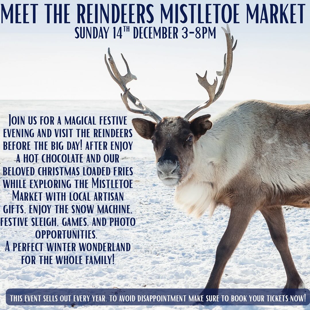 ✨🎄 Meet the Reindeers at the Mistletoe Market! 🎅🦌
Join us for our annual Meet the Reindeers event on Sunday 14th December, 3–8PM, a magical festive evening full of cheer!
✨ Enjoy a 30-minute group time slot with the reindeers before the big day
☕ Indulge in Hot Chocolate, Bratwurst, Mulled Wine, and our beloved Christmas loaded fries, among other tasty festive treats
🎁 Explore local artisan gifts at the Mistletoe Market
❄️ Experience the snow machine, festive sleigh, games, and plenty of photo opportunities
A perfect winter wonderland for the whole family! 🌟
🎟️ Tickets sell out every year, book now to avoid disappointment! Spaces are limited.
To purchase tickets please visit the link in our bio!
#MeetTheReindeers #MistletoeMarket #ChristmasEvent #FestiveFun #FamilyChristmas #WinterWonderland #HolidayMagic #TringChristmasEvents #Herts #Bucks