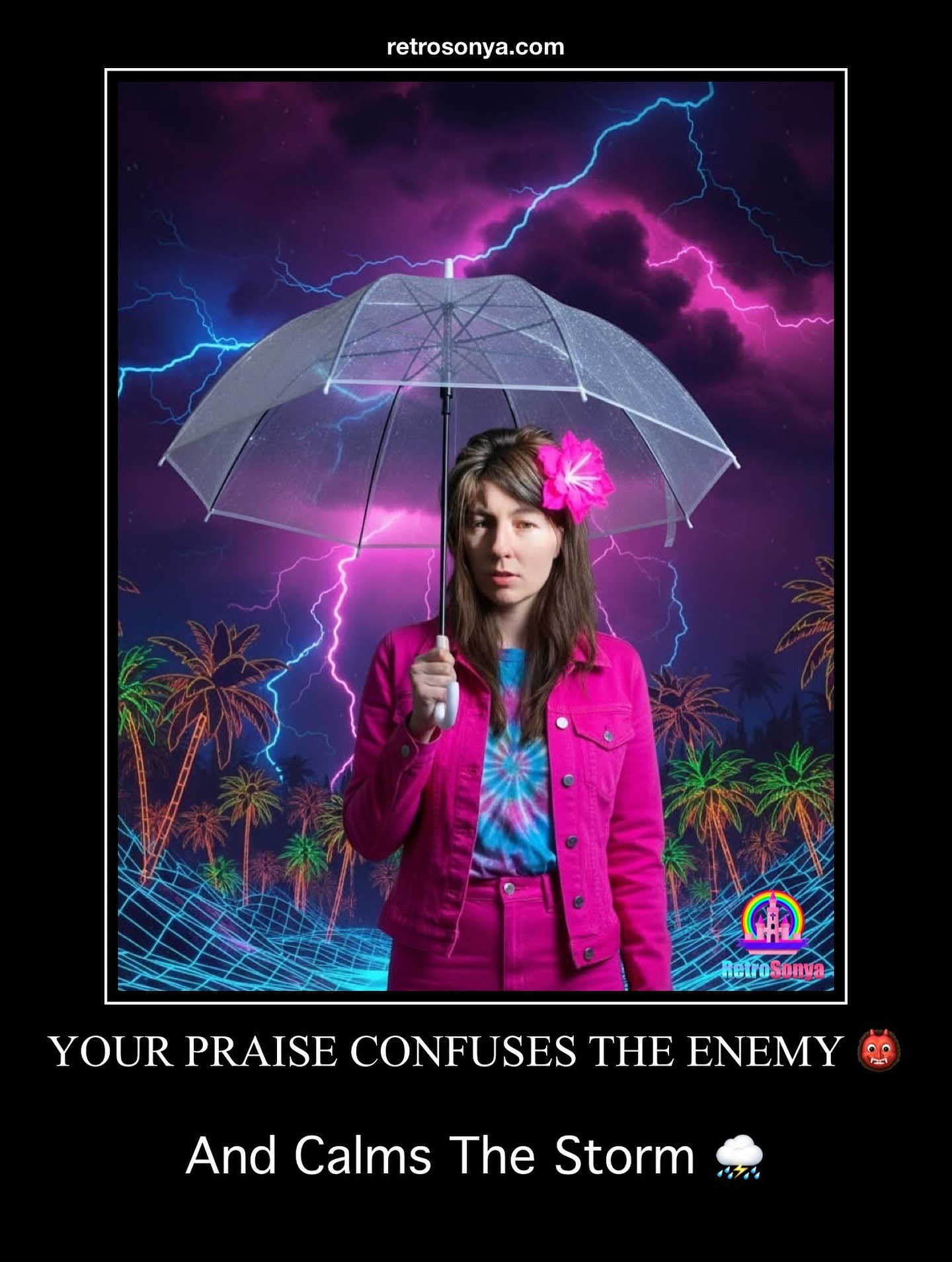 When life starts shaking, don’t retreat—rise up in worship. 🙌💖
Every hallelujah you lift sends shockwaves through the darkness.
Heaven moves when faith glows louder than fear. 🌈
Keep praising through the neon rain, because that’s where miracles happen. ⚡🌌
#retrosonya #faithwave #praisethroughthestorm #synthwave #HeStillHeals #NeonFaith #JesusInNeon