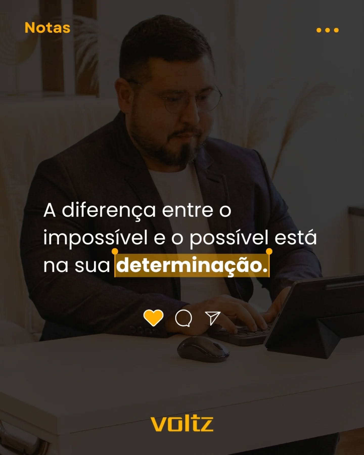 No marketing digital, como na vida, não existe fórmula mágica.
O sucesso não acontece da noite para o dia — ele é construído com estratégia, testes, ajustes e, acima de tudo, determinação.
É ela que faz você continuar otimizando campanhas quando os números ainda não são os ideais.
É ela que te mantém estudando, analisando e acreditando quando o retorno parece distante.
E é ela que transforma cada investimento em aprendizado, e cada desafio em resultado.
Na Voltz, acreditamos que determinação é o combustível que move o tráfego pago.
Porque quem persiste, ajusta e acredita, chega lá — sempre.
Acredite, insista, e conte com a Voltz pra transformar sua energia em resultado.
#tráfegopago #gestaodetrafego #marketingdigital #publicidadeonline #consultoriadigital #negociosdigitais #crescimentoempresarial #estrategiadigital #voltzmarketing