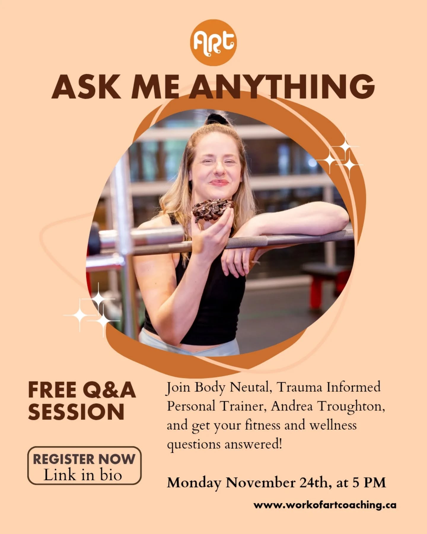 Ever wish you could just ask a trainer all your fitness questions, without diet talk or judgment?
Nowโs your chance ๐
Join my FREE virtual โAsk an Anti-Diet Trainerโ Q&A
Monday November 24th, at 5 PM (MST)
Click the link in my bio to register + get the link to join for free!
P.S. If you can't make it live but still have burning questions, don't worry, I got you!
The recording will be available to all participants afterward, so sign up anyway, and DM me your questions!
#bodyneutralwellness #antidietculture #movementforallbodies #inclusivefitness #antidietpersonaltrainer