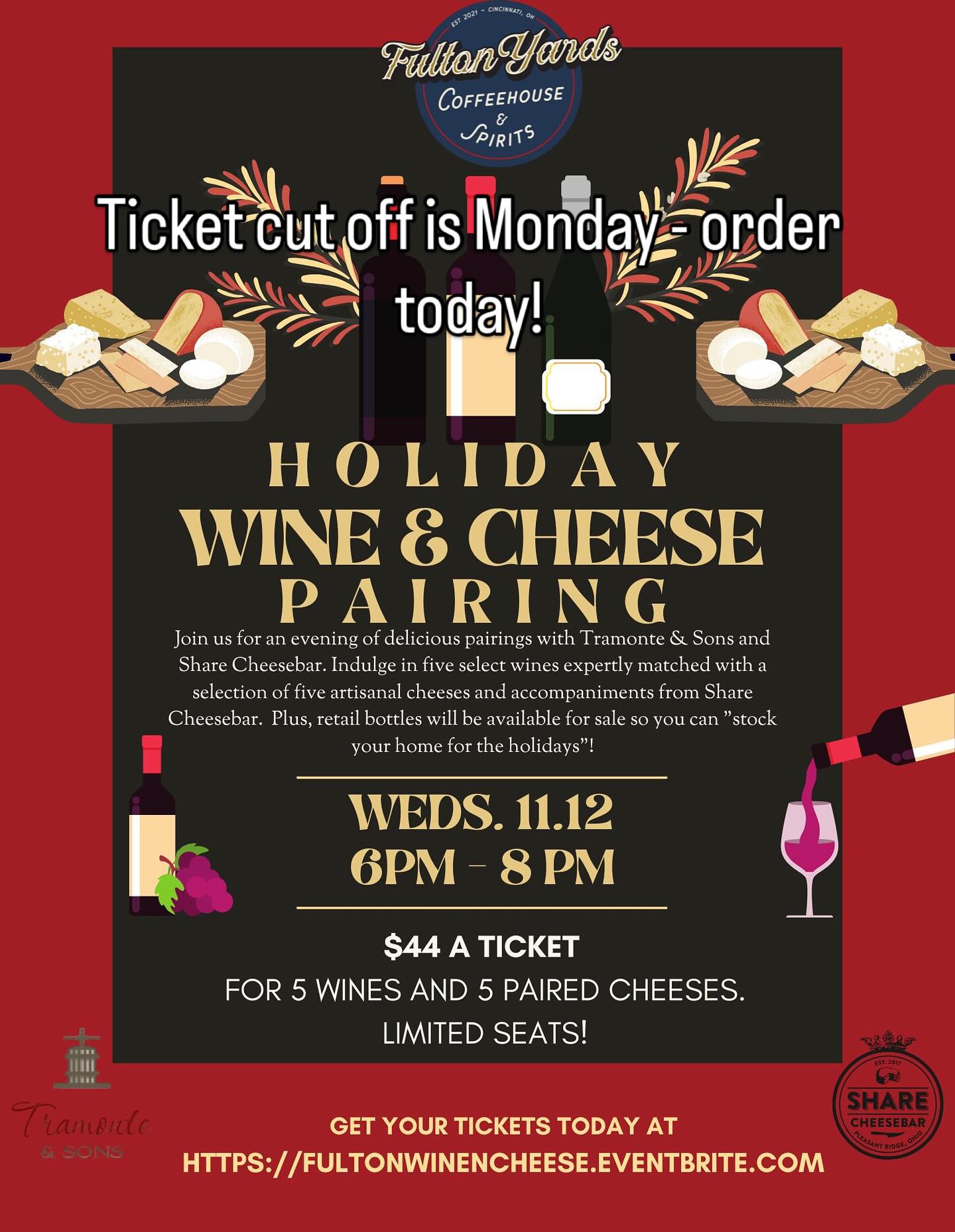 Don’t miss this fun night out to kick off the holidays next Wednesday. Tickets are available on Eventbrite now through Monday!