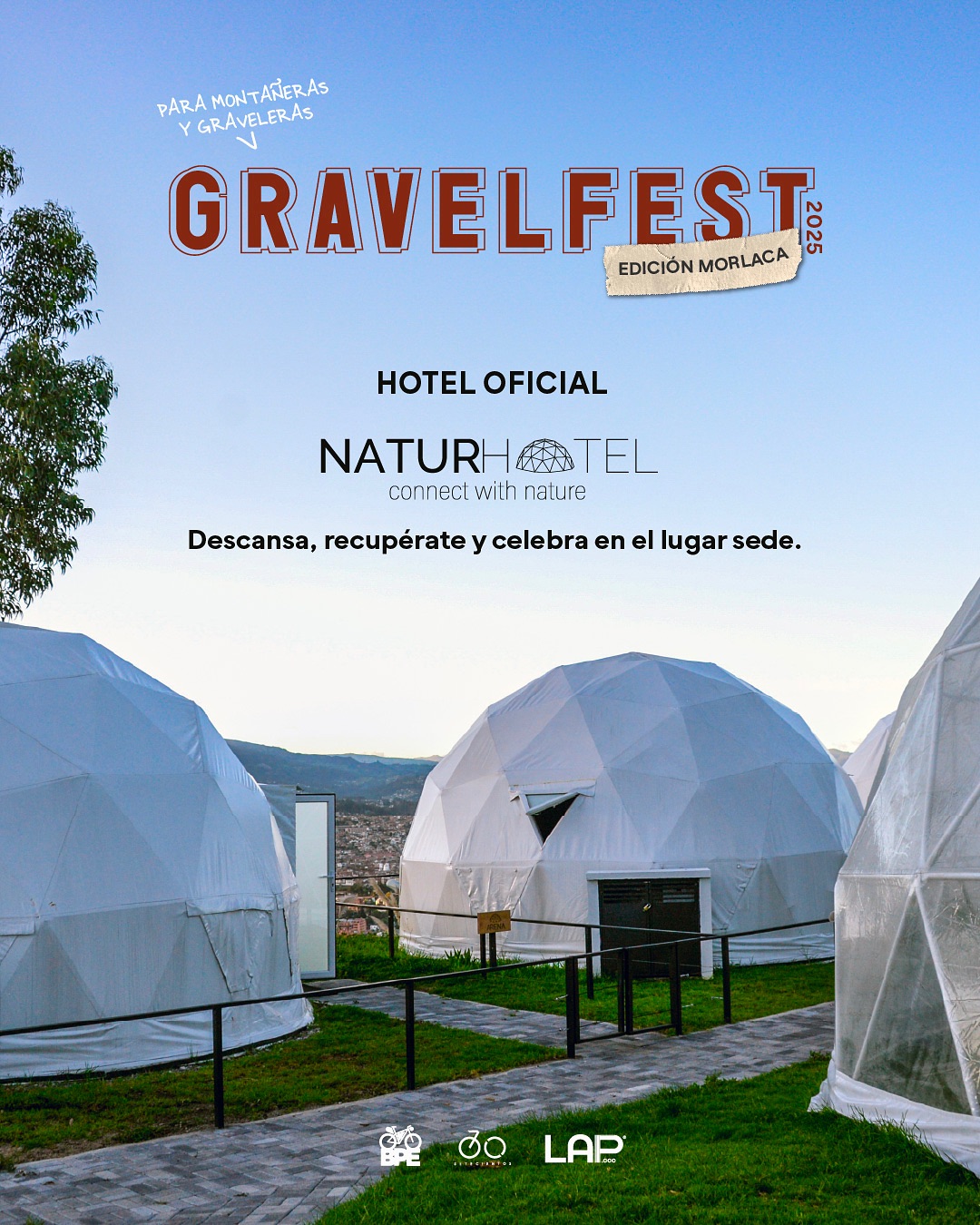 Te presentamos a @naturhotel_, nuestro hotel sede para el Gravelfest Edición Morlaca 🌃🤩
Después de los 130km en la montaña, te espera la meta en los domos del mirador de Turi.
En este espacio único y con la mejor vista de la ciudad, será la premiacion con after race para compartir anécdotas y relajarnos después de la aventura.
Aprovecha las tarifas especiales únicas para competidores y acompañantes.
#bikepacking #ecuador #cuenca #naturhotel #gravelfest