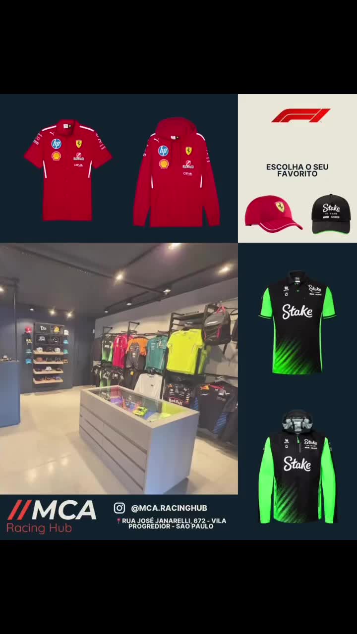 Ainda dá tempo de garantir conforto e estilo para acompanhar o Grande Prêmio de São Paulo! Corre pra MCA e escolha a sua favorita!
#F1 #GPSãoPaulo #Formula1 #f1brasil #Ferrari #stakef1team