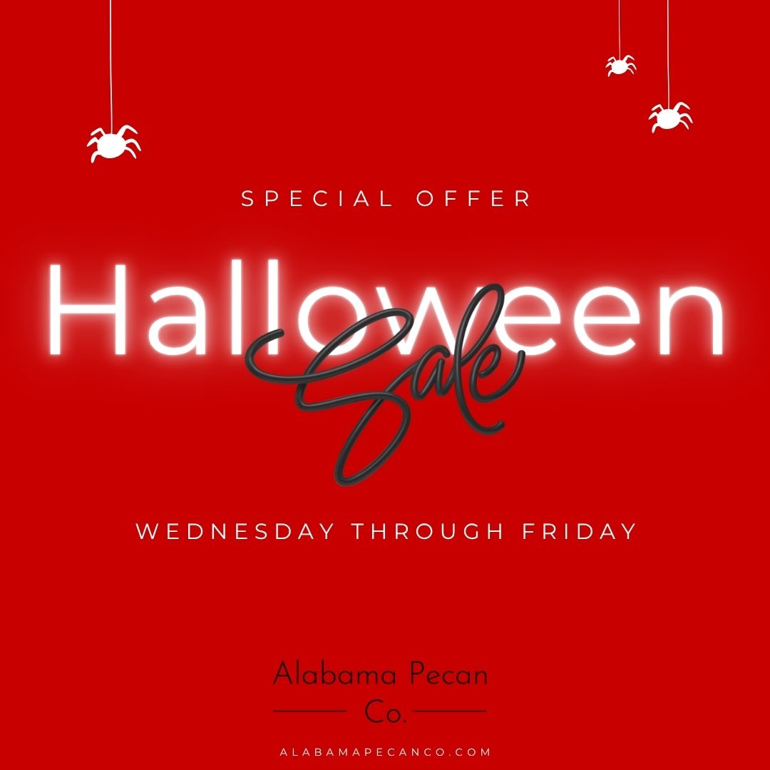 👻 Something sweet (and a little spooky) is coming! Our annual BOO SALE kicks off this Wednesday — and you’re gonna want in on this one.
🧡 13% OFF SITEWIDE October 29–31
💛 Code: BOO at checkout
📦 Free shipping in the continental U.S.
Get your carts ready, y’all — these deals vanish at midnight Halloween night!
#AlabamaPecanCompany #ShopSmall #FallFavorites #SouthernMade #PecanSeason #BooSale #HalloweenTreats #SupportLocal
