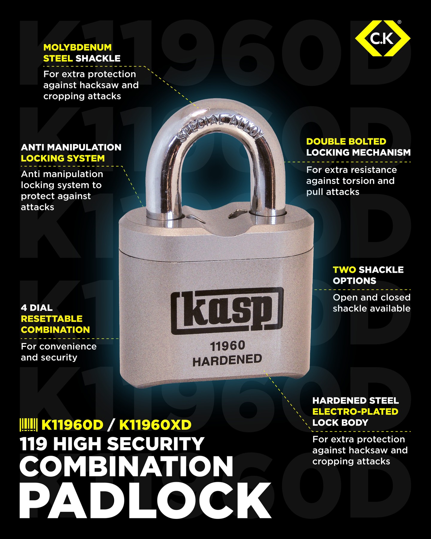 ❌ Not all padlocks are made equal ❌
The Kasp 119 Series is engineered for real-world protection!
With a hardened electro-plated body, anti-manipulation locking, and a molybdenum steel shackle that laughs in the face of bolt cutters 💪
Tough, tested, and trusted.
#KaspSecurity #CKTools
