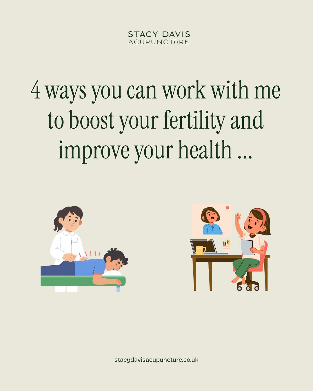 There’s no one-size-fits-all path to women’s health and fertility...
Some women need ongoing care to prepare their body for pregnancy.
Some need a set amount of time to rebalance and reconnect.
Others just need a space to breathe, ask questions and feel supported again.
That’s why I’ve created a range of ways to work with me ... from in-clinic treatments to online support, so you can get exactly what you need, when you need it most.
I’d love to be able to explain more to you so just DM me the word SUPPORT and I’ll send you a link for book a free call with me.
Sx
#WomensHealthSupport, #AcupunctureForFertility, #IVFSupport
#TryingToConceive
#FertilityExpert