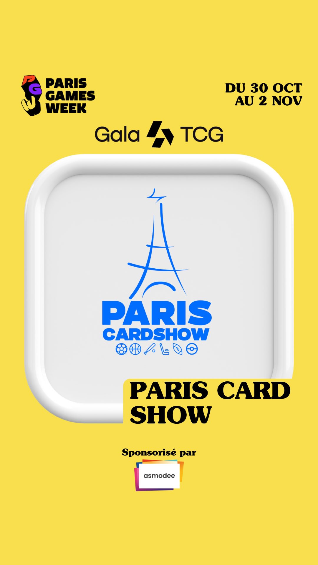 Le @pariscardshow sera au Gala TCG lors de la @parisgamesweek !!
Nous sommes ravis d’accueillir nos amis du Paris Card Show pour cette édition exceptionnelle du Gala TCG 🤩
Amateurs ou passionnés de cartes de sport, leur stand fera de vous des heureux !
Rendez-vous du 30 octobre au 2 novembre, Porte de Versailles à Paris !
🎟 Billetterie en ligne sur www.parisgamesweek.com
#GalaTCG #PGW #ParisCardShow #SportCards #PokemonTCG #TCGCollectors