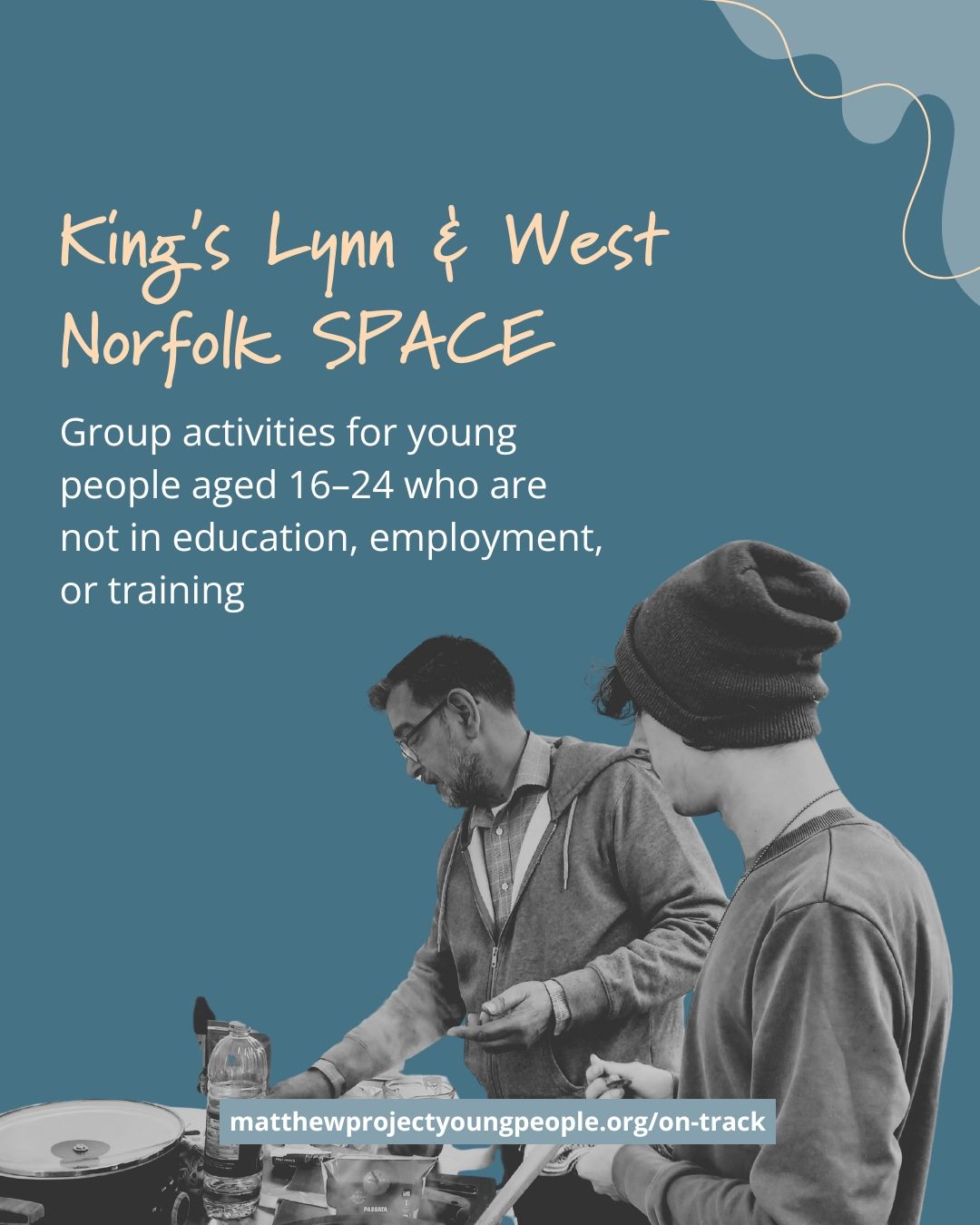 Part of our On Track service is the SPACE project in King’s Lynn & West Norfolk!
This supports 16 - 24 year olds who are not in education, employment or training to take part in small group activities (max 10) focused on positive experiences and community engagement.
More details on our website (link in our BIO).