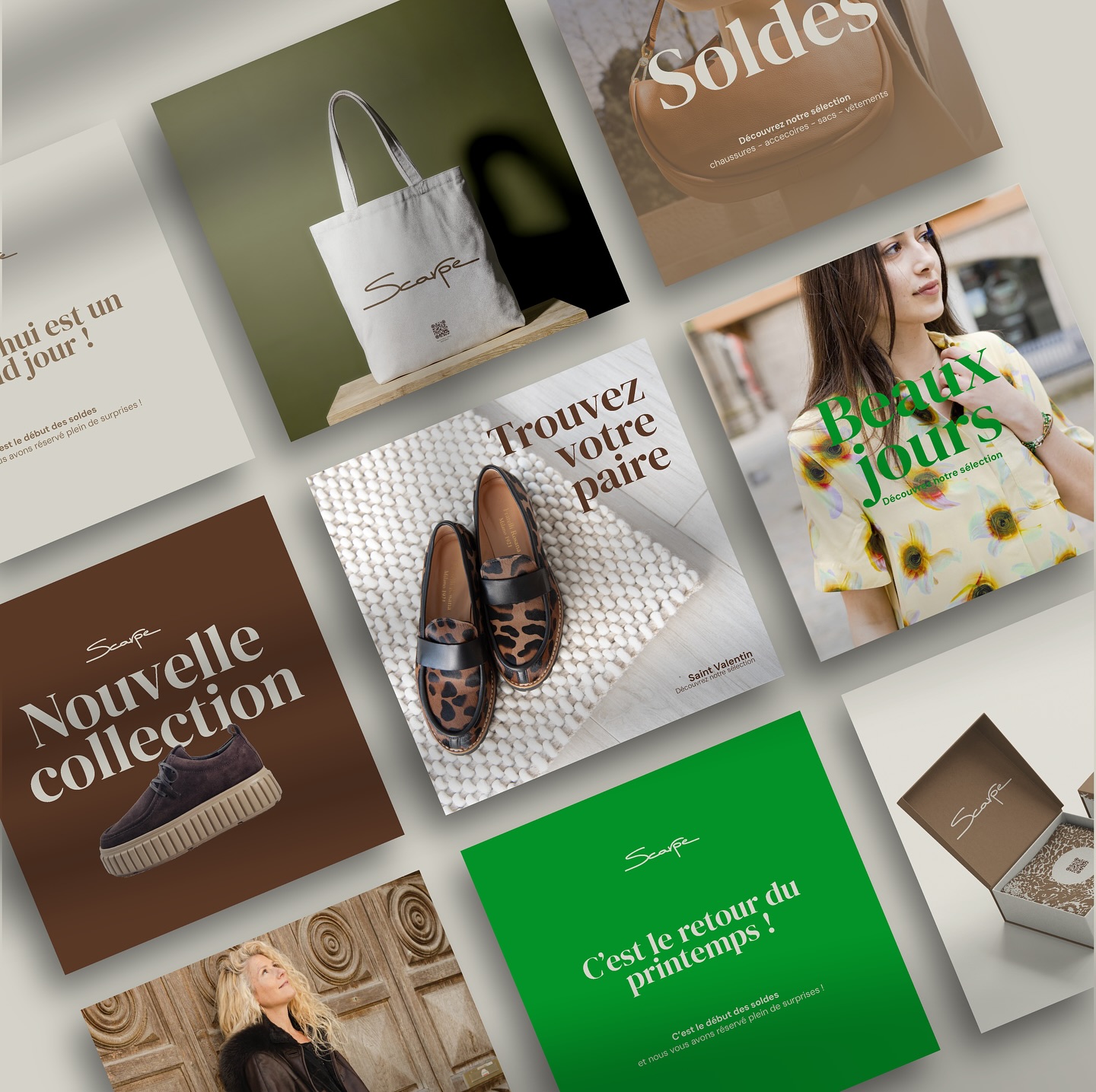 Coup d’œil sur une réalisation récente 👀
Le rafraîchissement du branding de la boutique Scarpe !
Une maison qui place au centre de son activité la qualité, qu