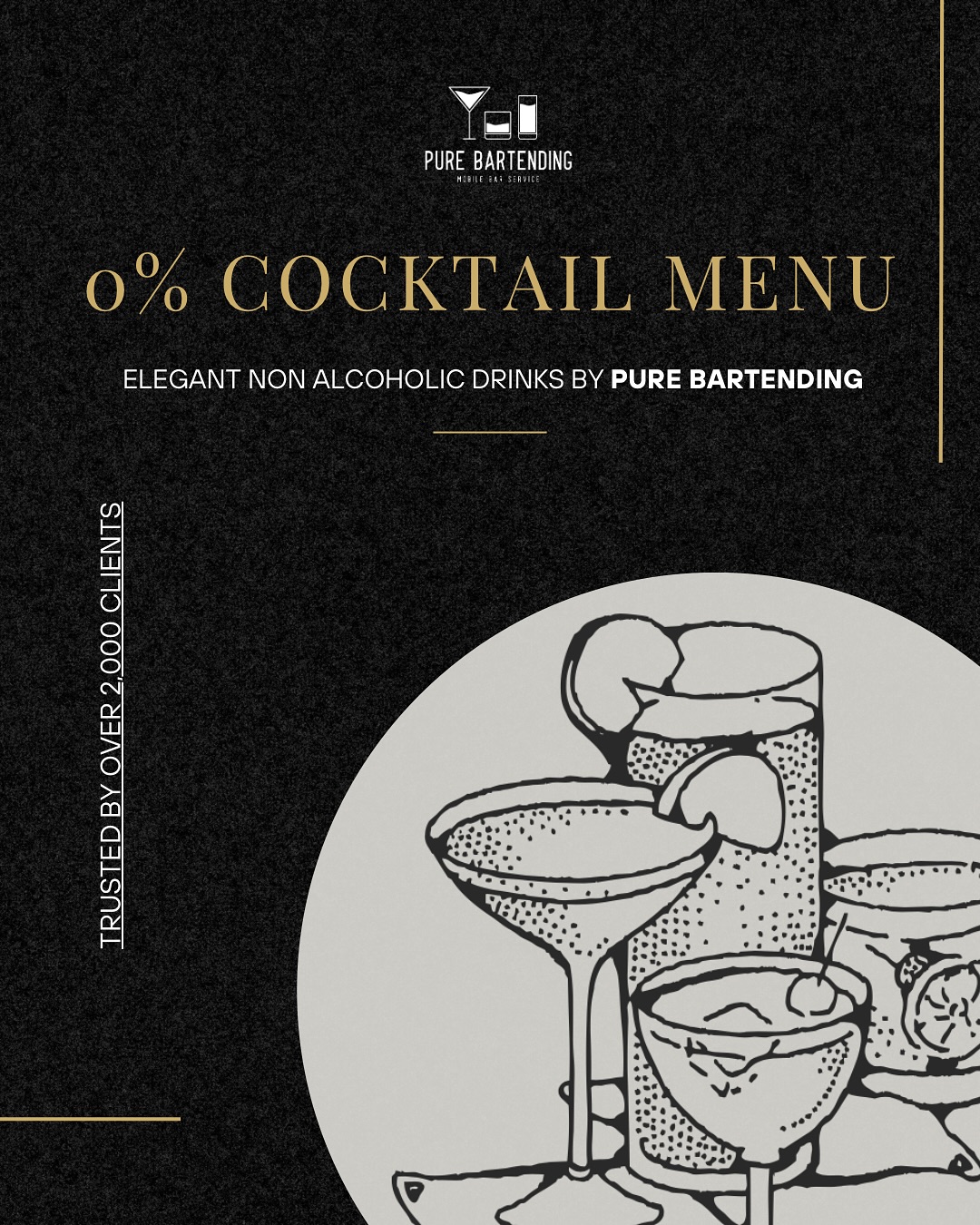 EXCITING UPDATE 🍸
We’ve just launched our new 0% cocktail menu - beautiful cocktail drinks with all the taste and none of the alcohol. A perfect option for events where you need a sophisticated non-alcoholic option for your guests.
__________________
#NonAlcoholicCocktails #MobileBarHire #MobileBartendingScotland