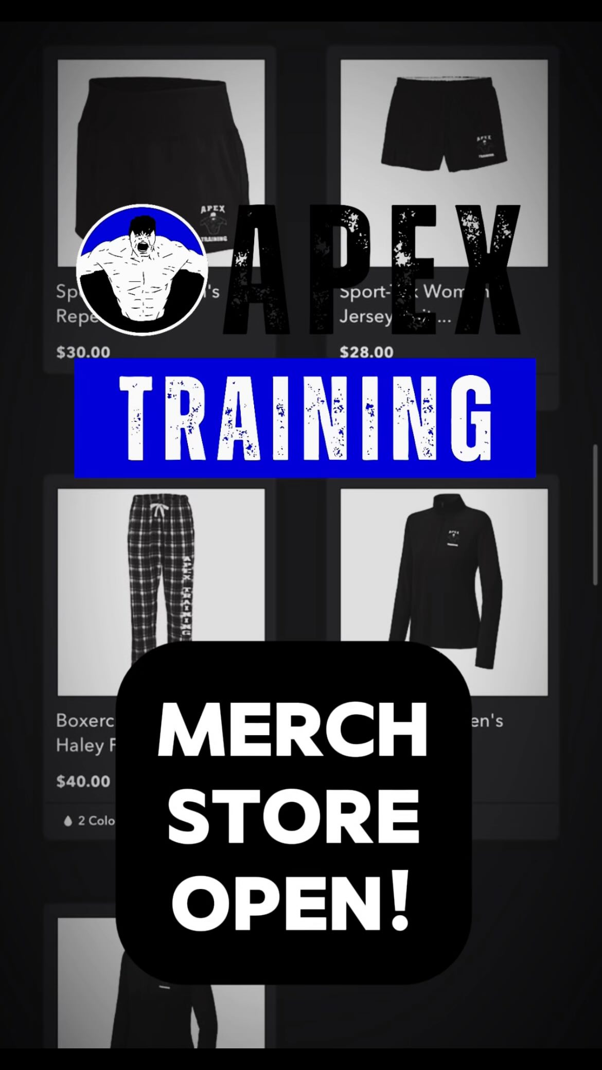 Apex Merch Store now open through @muddylockersports! See link in bio to order!