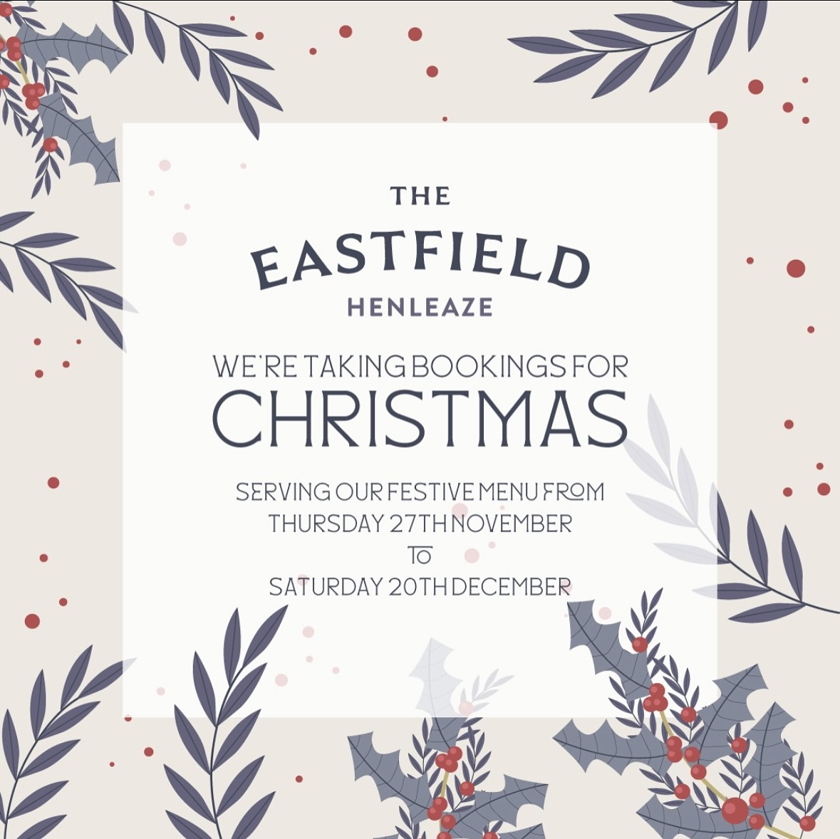 There’s still time to book for Christmas with us! 🎄🎅