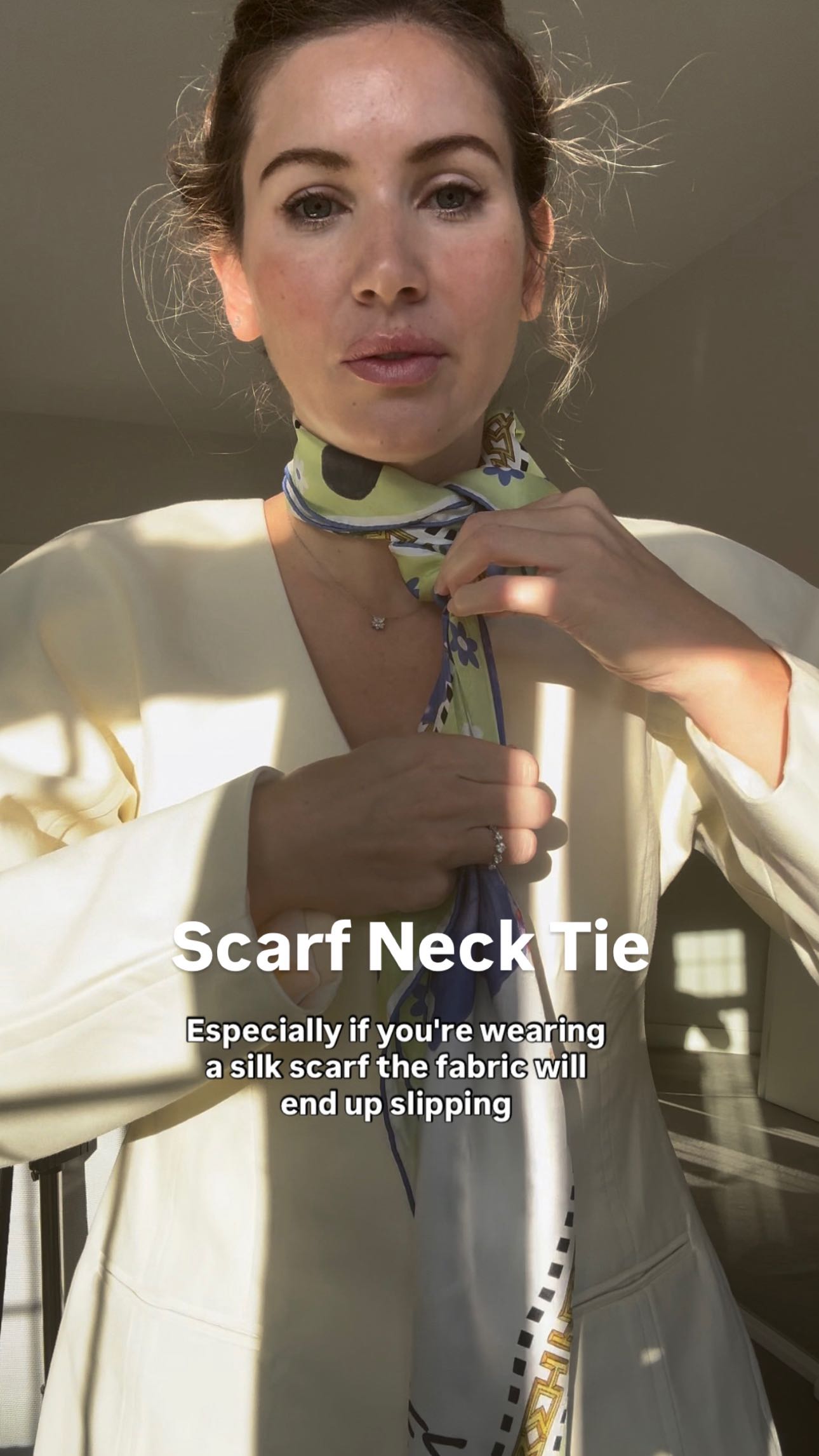 If your style personality leans more classic and you tend to avoid bold colours or prints, a neck scarf is a simple yet powerful way to add character to your outfit.
It introduces a pop of colour without feeling overwhelming or like you’re stepping outside your comfort zone. Plus, it’s effortlessly chic and with countless ways to tie or style a neck scarf, there’s truly an option for everyone.
#styletips #stylepersonality #personalstylist #personalstylistlondon #stylehacks #neckscarf #elegantstyle